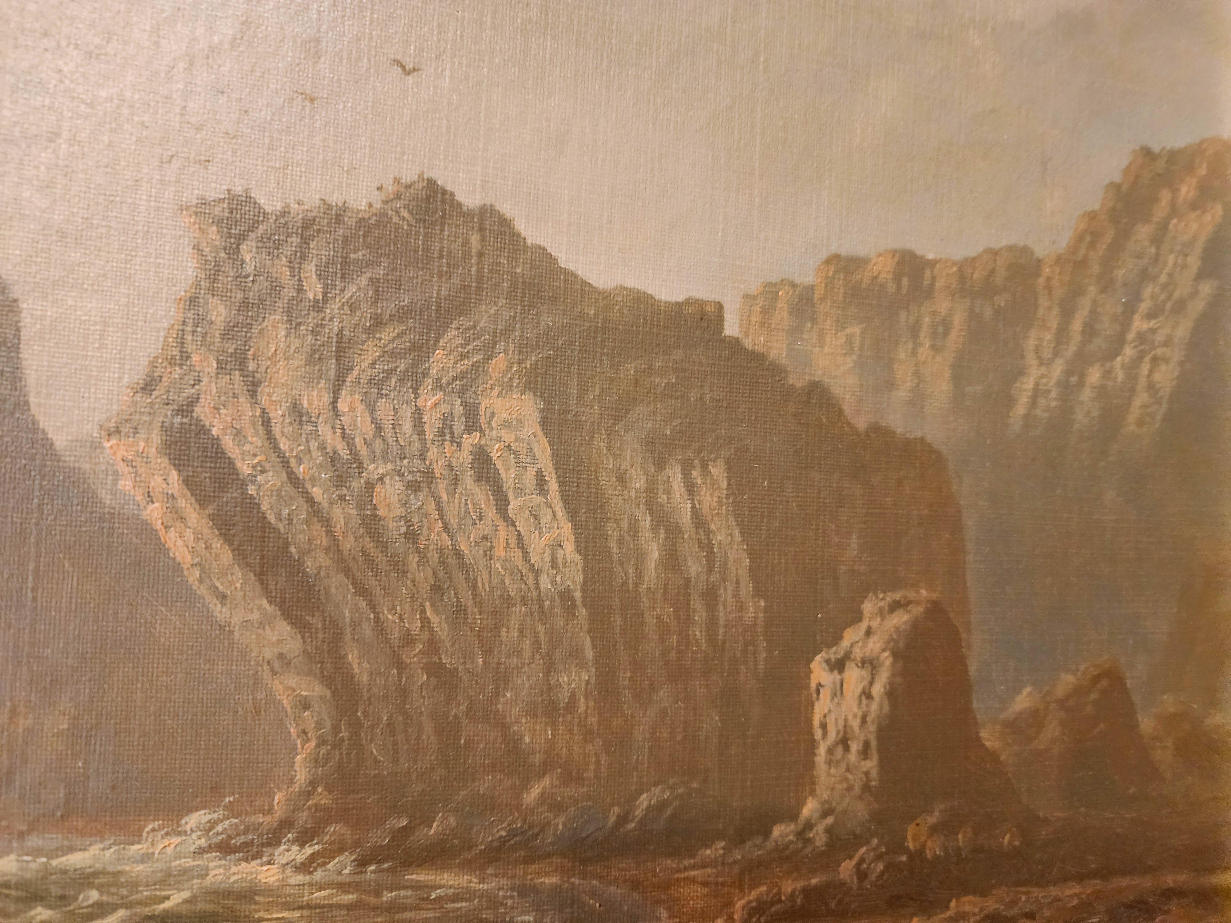 paesaggio con fiume e baia in lontananza