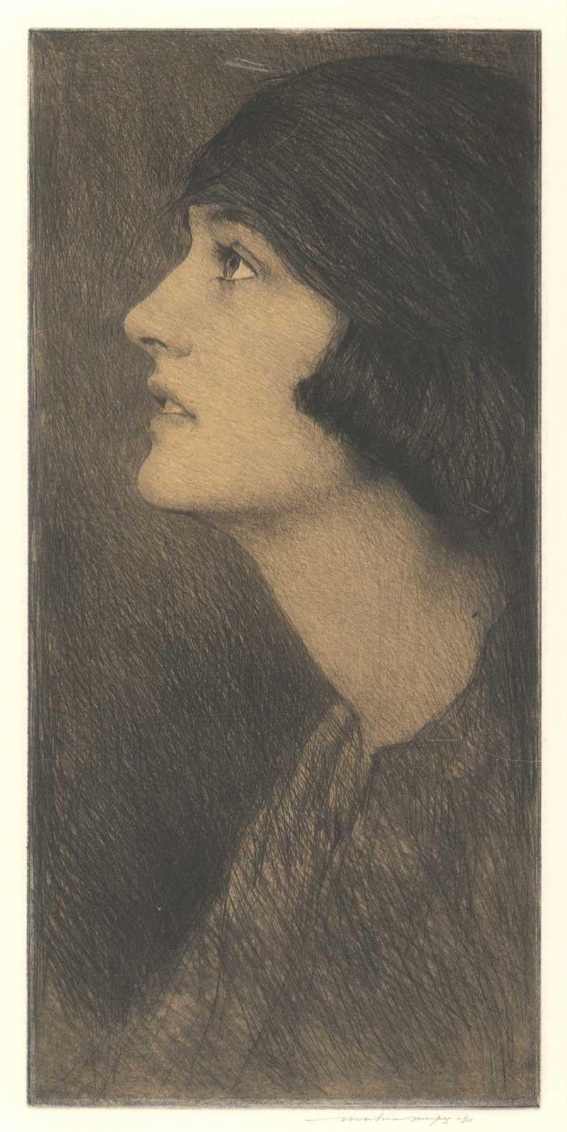 Portrait of Mrs. Monkton Hill - Print by Mortimer Menpes