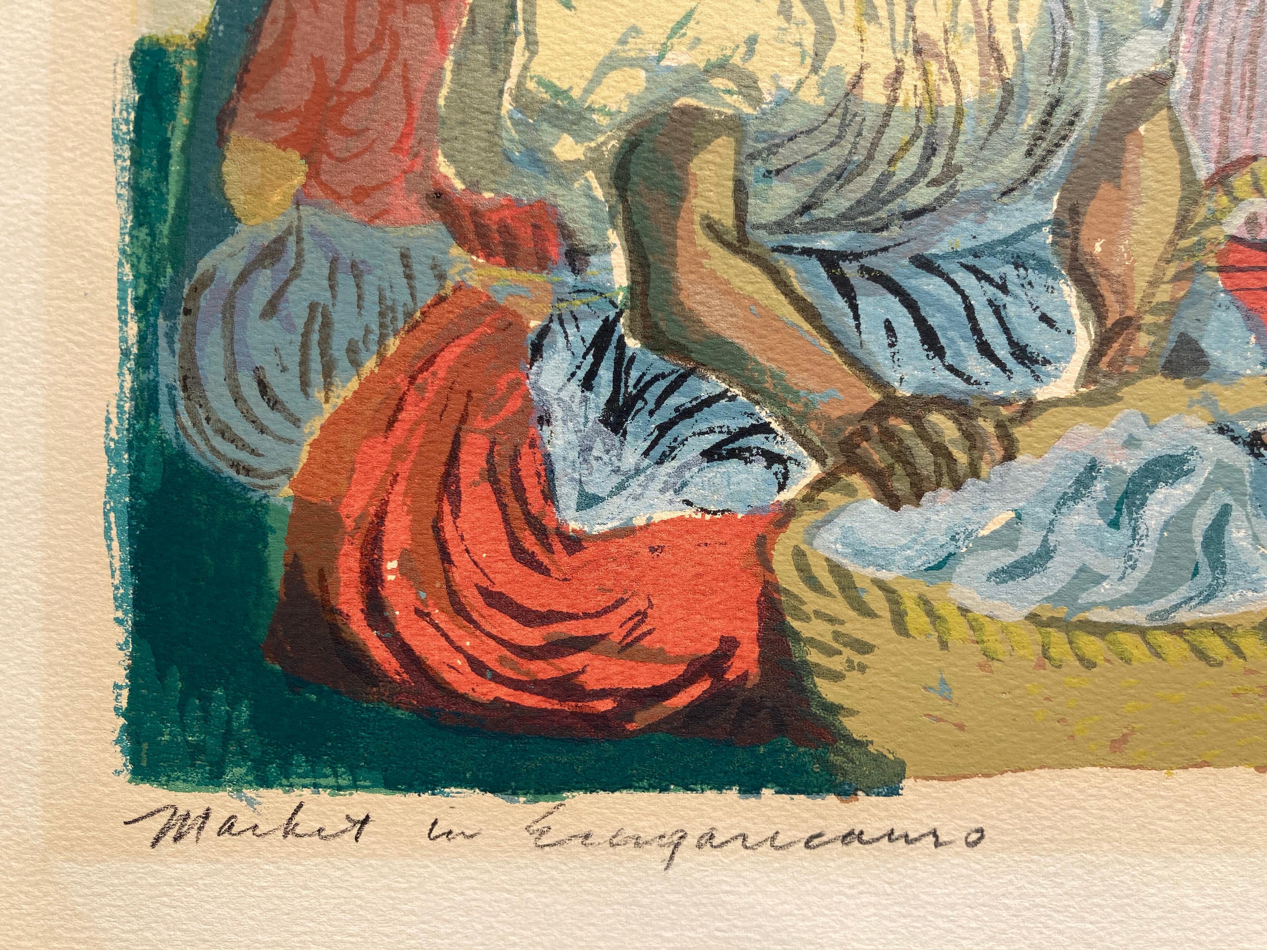MARKET IN ERONGARICUARO  - Print by Morton Dimondstein
