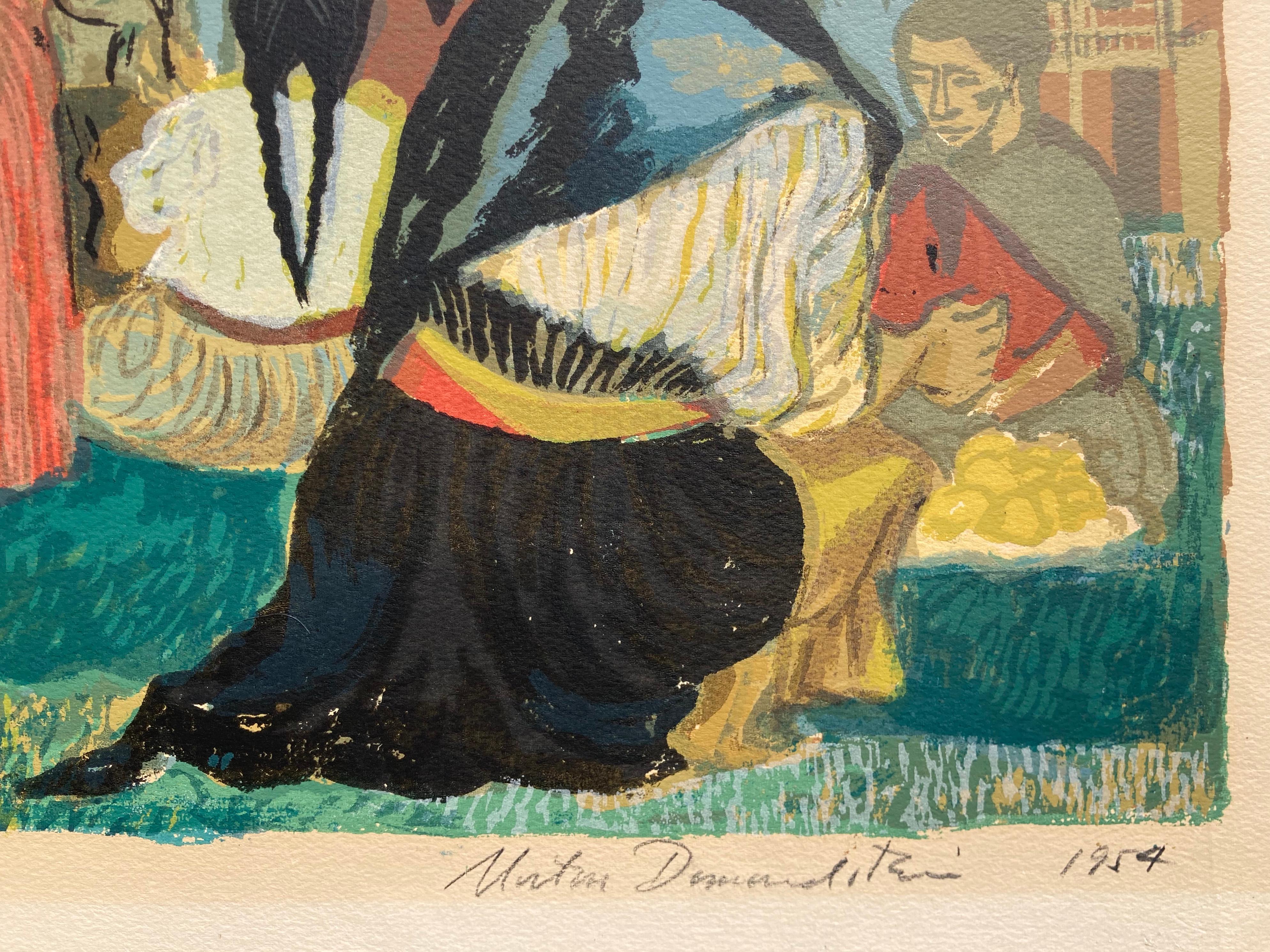 MARKT IN ERONGARICUARO  (Amerikanische Moderne), Print, von Morton Dimondstein