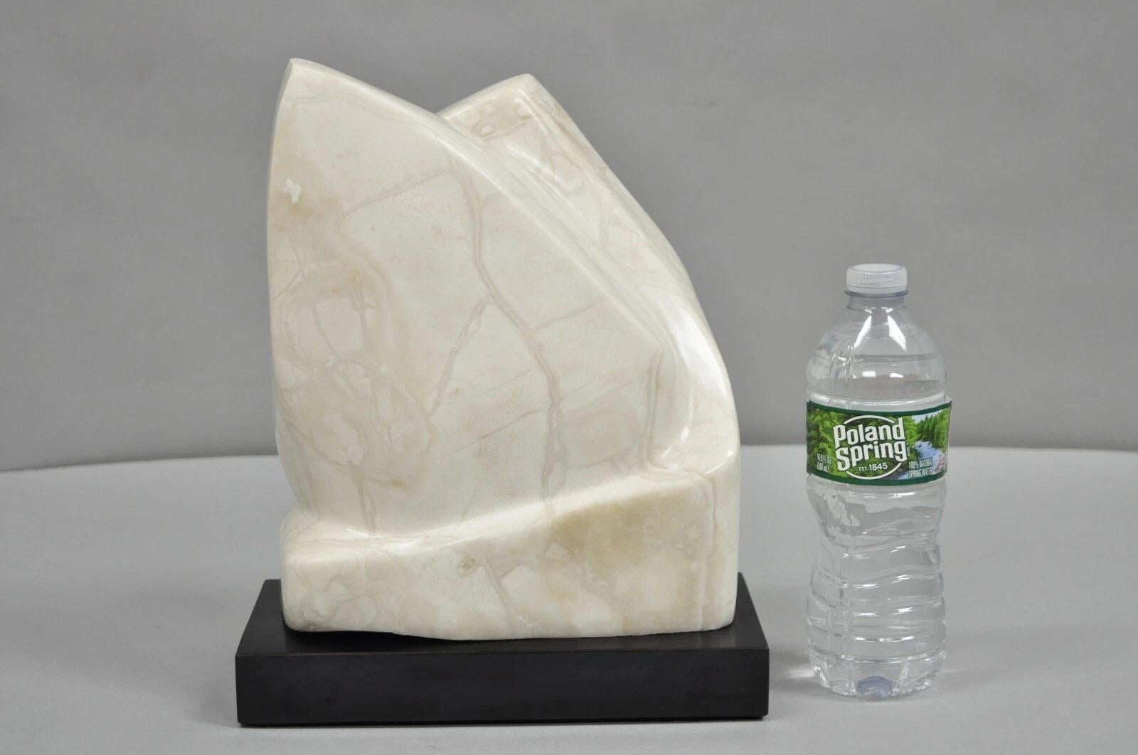Morton Gaffin Modernist Carved White Alabaster Abstract Sculpture. We were unable to find any listed information on artist 