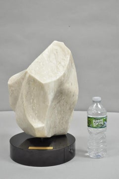 Morton Gaffin Senza titolo 1992 Scultura astratta modernista in alabastro bianco intagliato