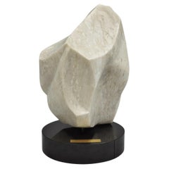 Morton Gaffin Untitled 1992 Modernist Carved White Alabaster Abstract Sculpture