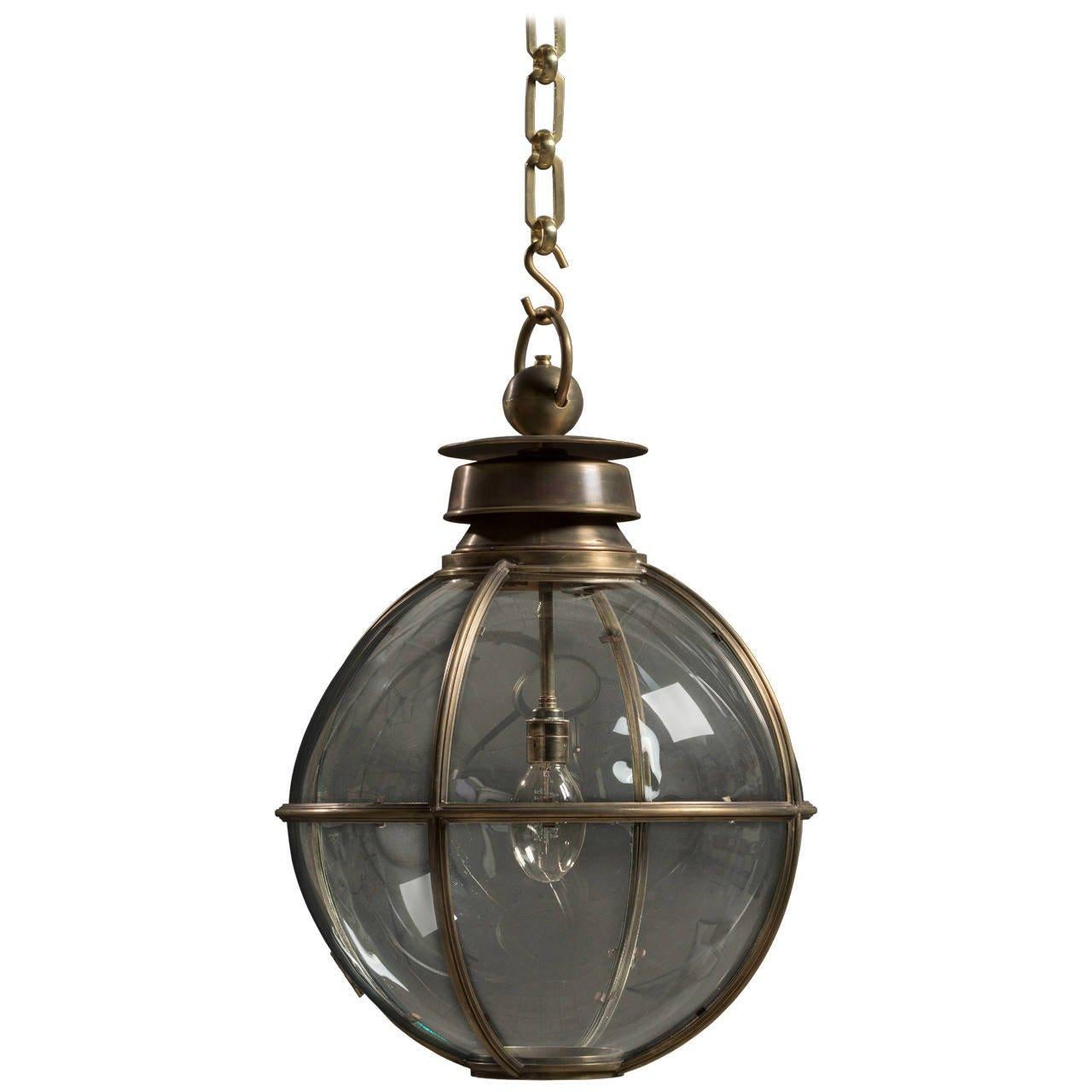 British The Jamb Morton Victorian Hanging Globe Lantern For Sale
