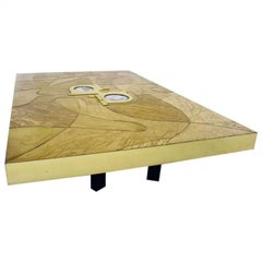 Mosaic 2 Stone And Brass Coffee Table by Brutalist Be