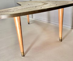 Mosaic Art Coffeetable Berthold Müller 50s Oerlingerhausen Germany Boommerang
