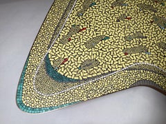 Table basse en mosaïque de Berhold Müller années 50 Oerlingerhausen Allemagne Boommerang