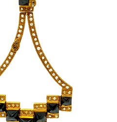Mosaic Art Deco Style 20 Karat Yellow Gold Black Diamonds Coomi Drop Earrings
