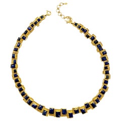 Mosaic Art Deco Style 47.61 Carat Sapphire Statement Coomi Necklace