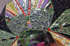 Specchio a mosaico in stile Deco Mirror, Francia