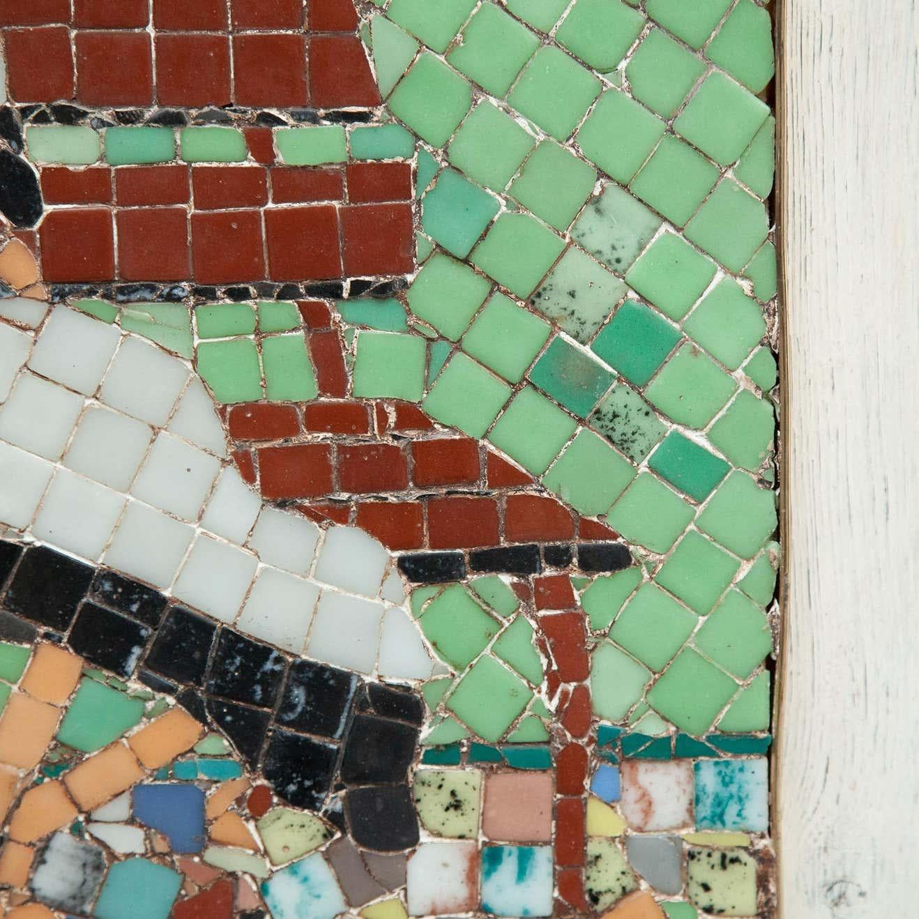 Mid-Century Modern Mosaic Artwork Popeye and Olivia, circa 1970 For Sale