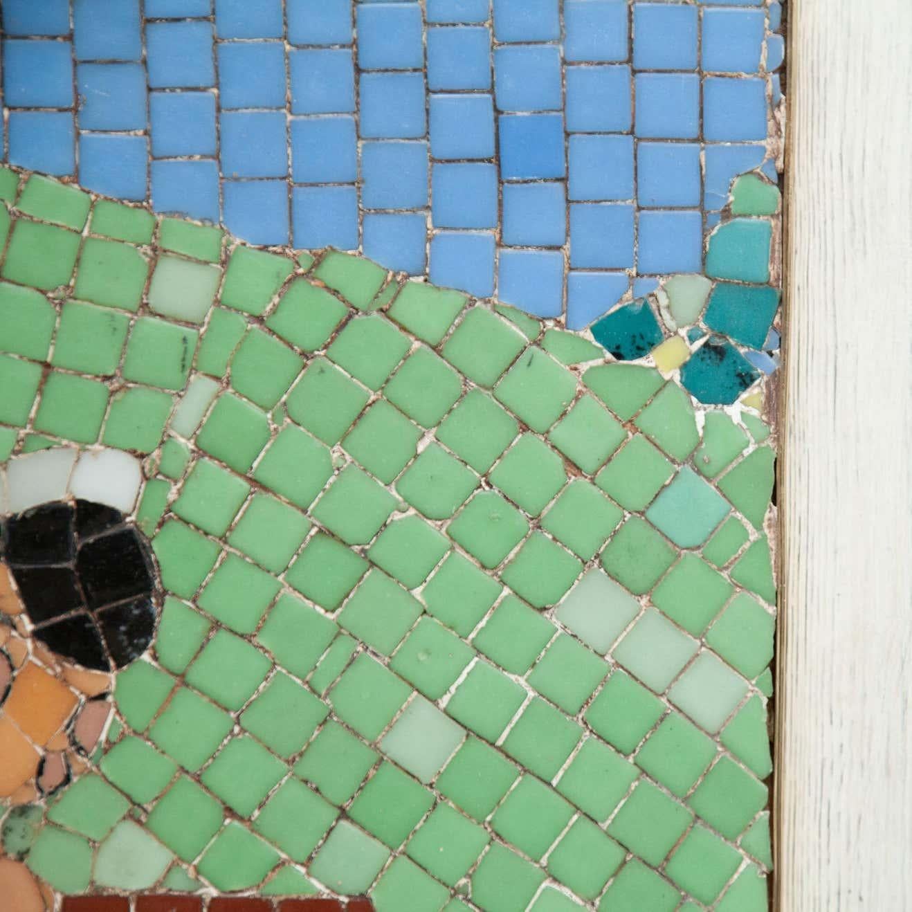 Mosaik-Kunstwerk Popeye und Olivia, um 1970 (Stahl) im Angebot