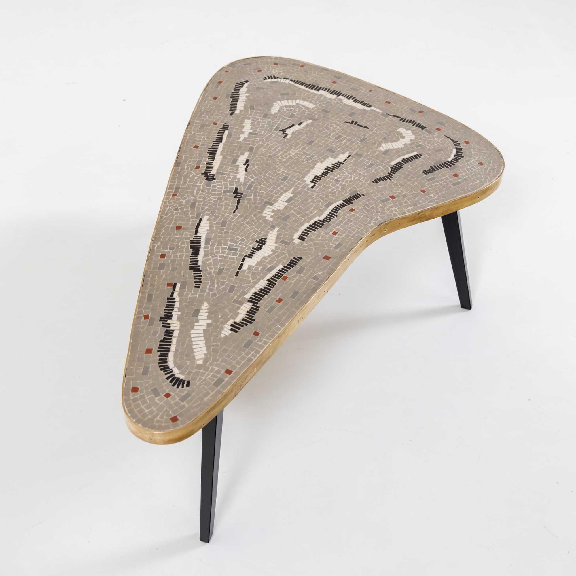 Mosaic Boomerang Coffee Table, 1960s In Good Condition For Sale In Greding, DE