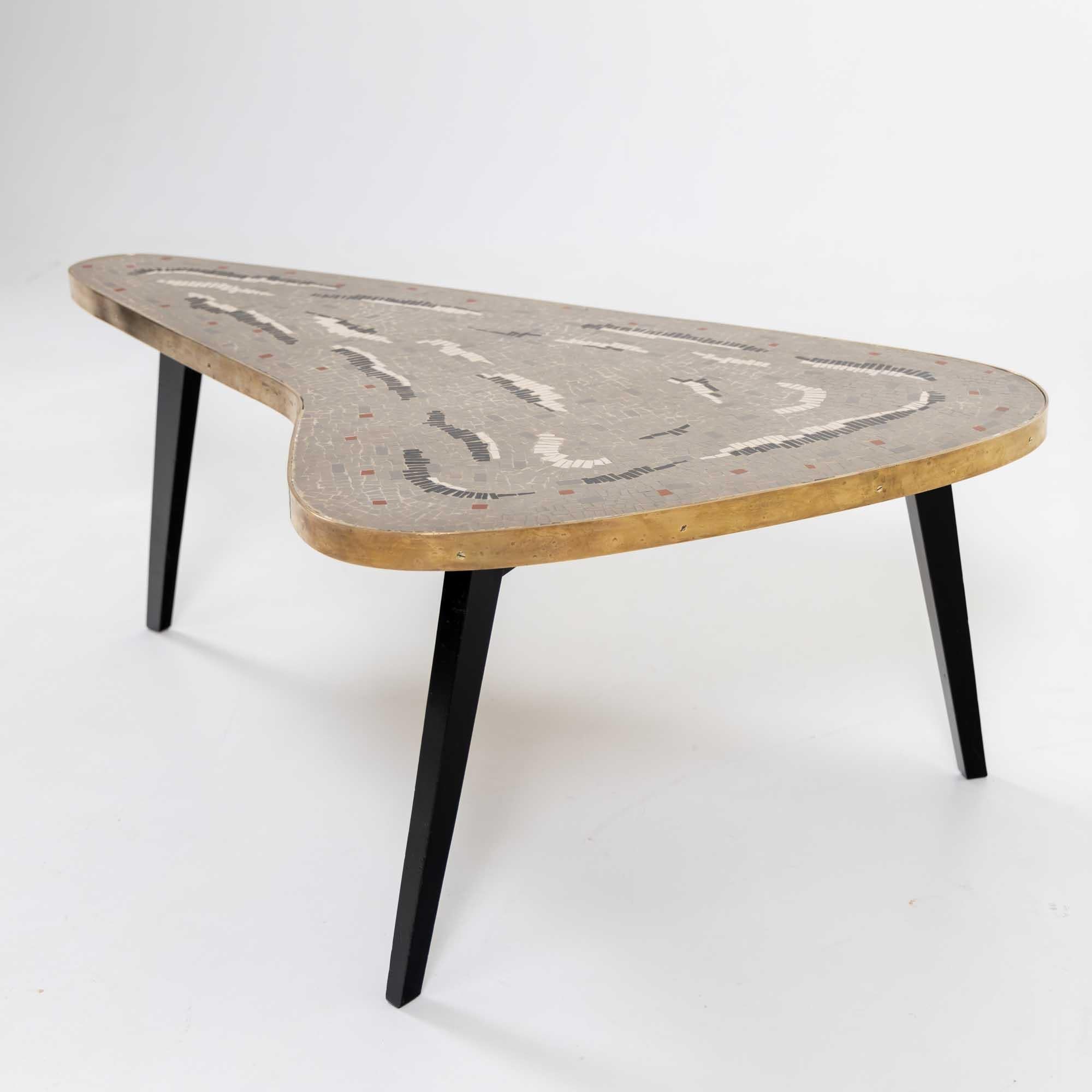 Mid-20th Century Mosaic Boomerang Coffee Table, 1960s For Sale