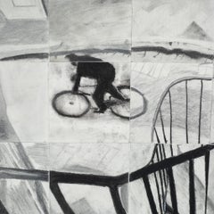 Mosaic Charcoal Artwork, Study of Henri Cartier-Bresson’s Hyeres France