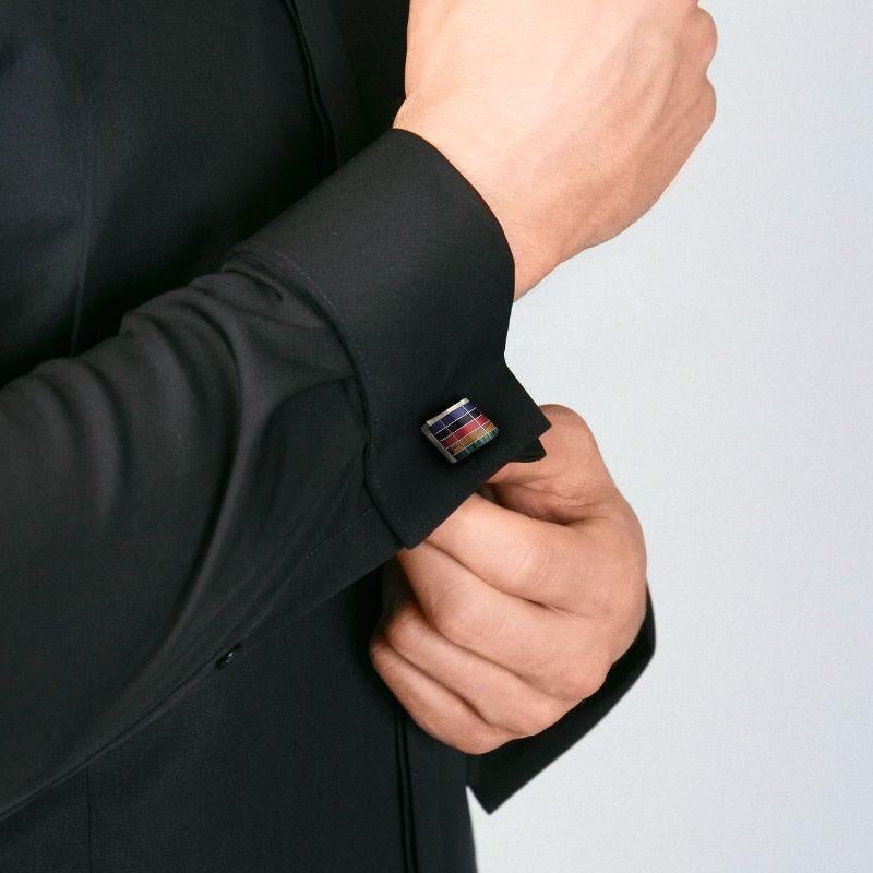 Uomo Gemelli da polso rettangolari Mosaico City Line in tonalità multicolore in vendita