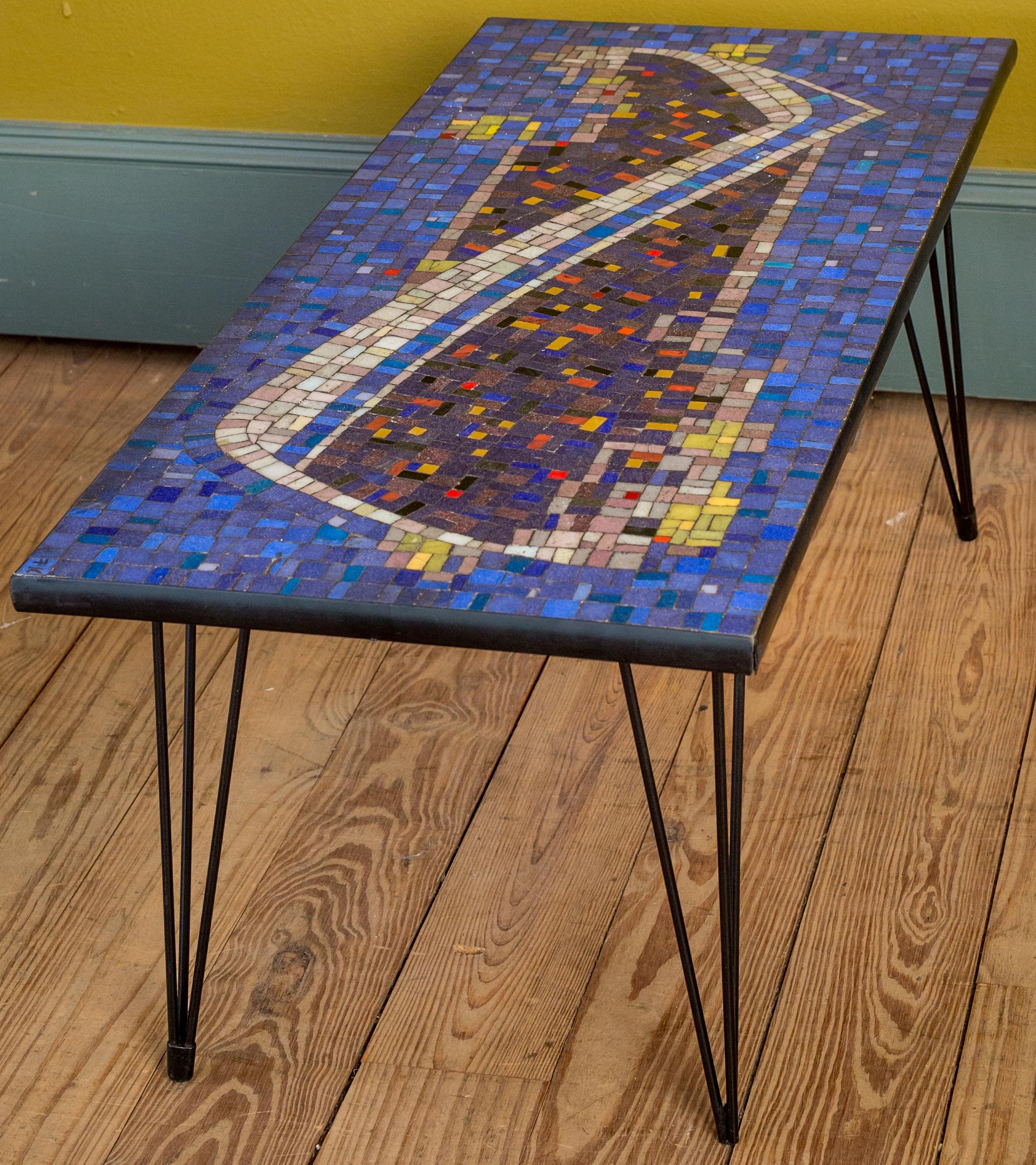 Mid-Century Modern Mosaic Cocktail or Coffee Table