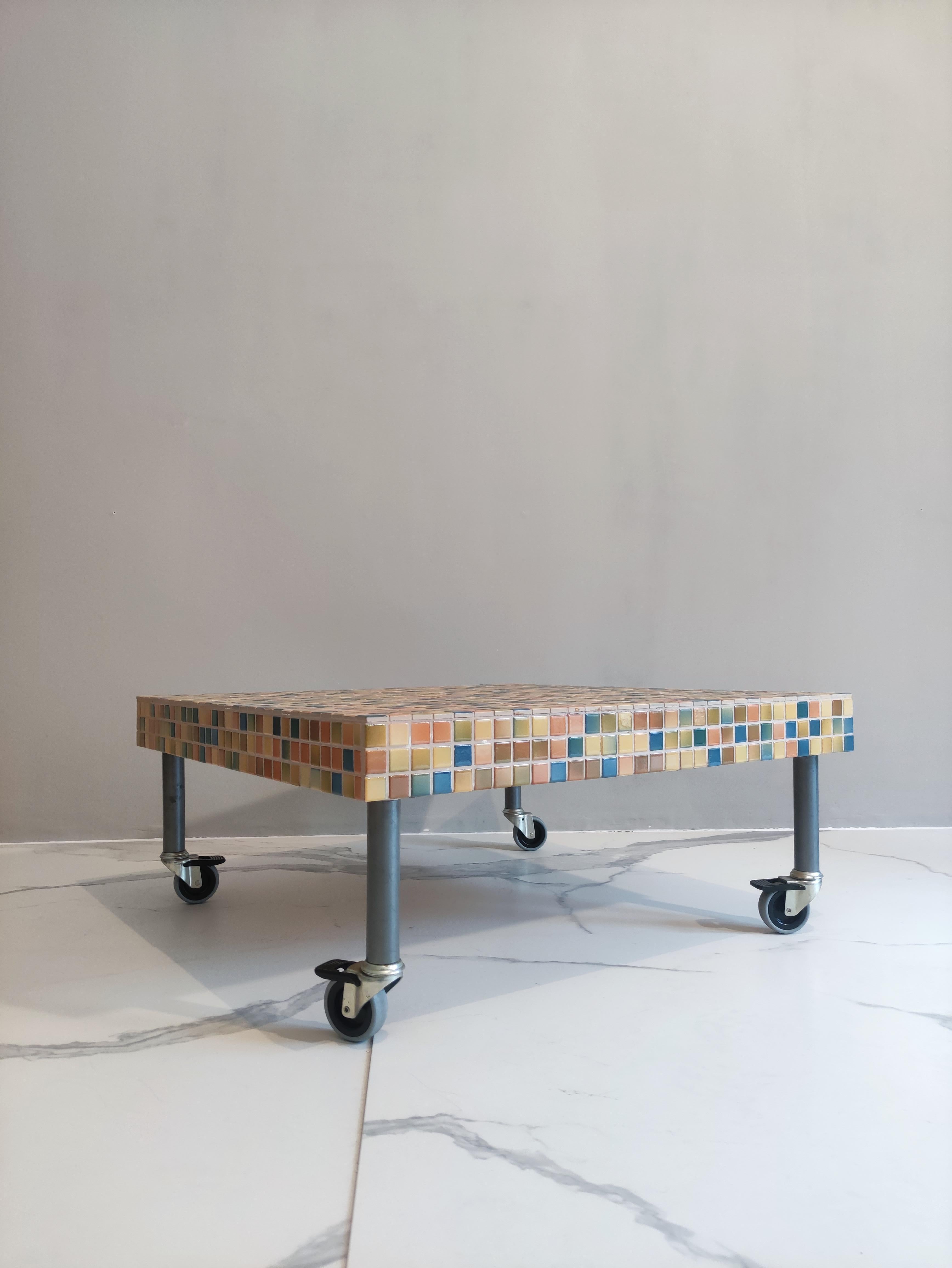 Metal Mosaic Coffee Table by Alessandro Mendini for Bisazza, 1995 For Sale
