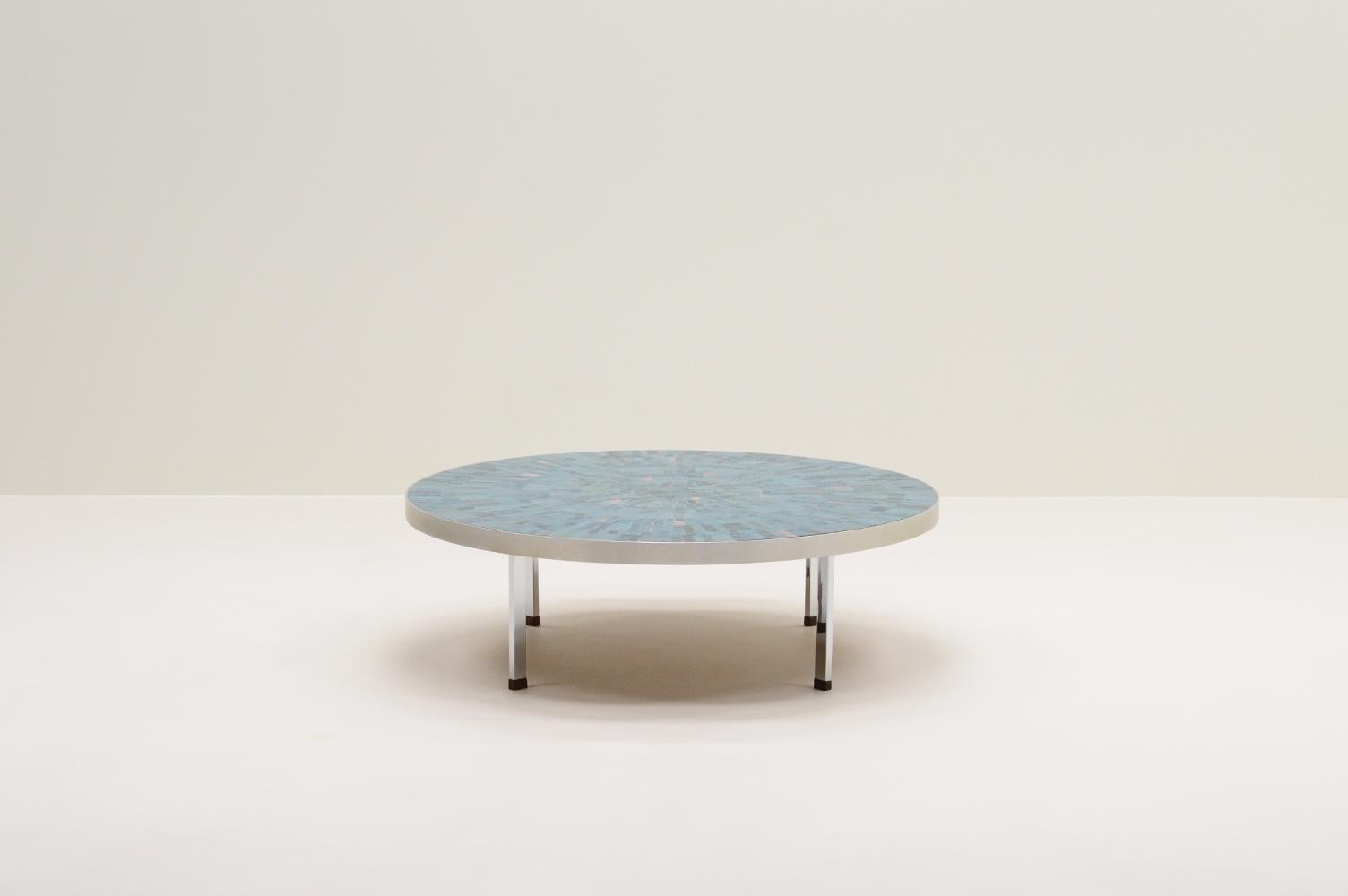 blue mosaic coffee table