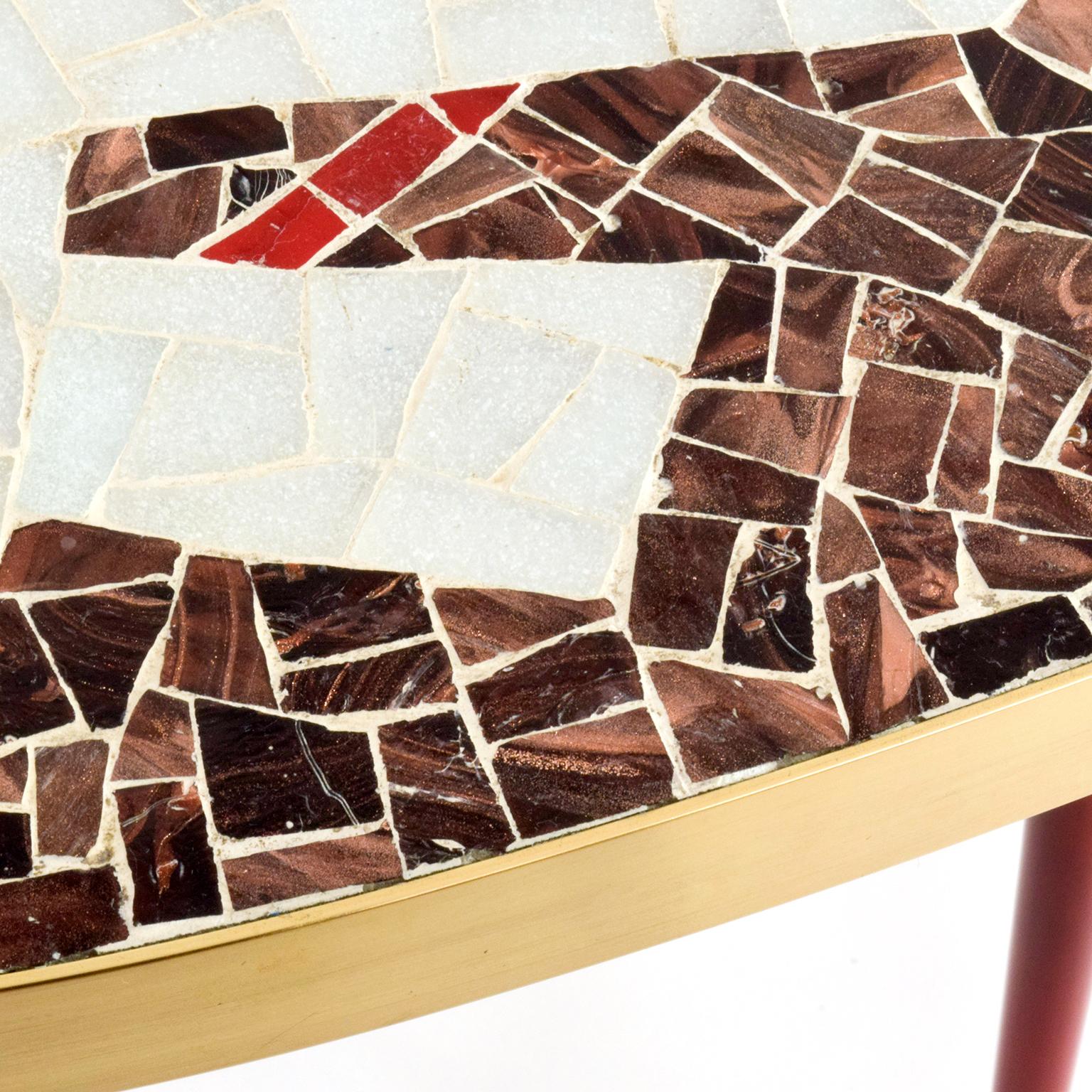Oval Mid-Century Modern Mosaic Coffee Table In Good Condition In New York, NY