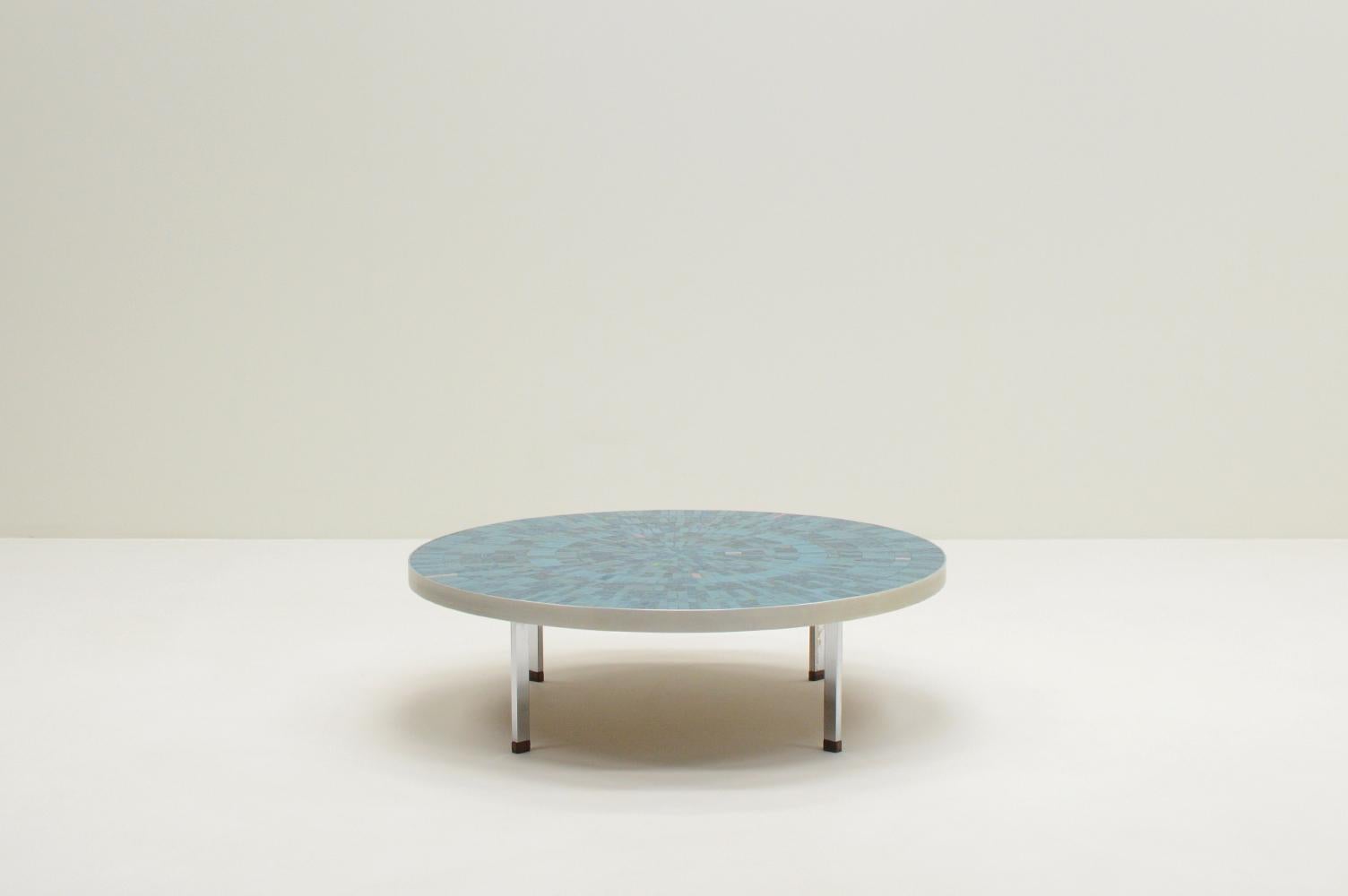 Mosaik-Couchtisch von Berthold Müller-Oerlinghausen, 1960er Jahre Deutschland. (Moderne der Mitte des Jahrhunderts) im Angebot
