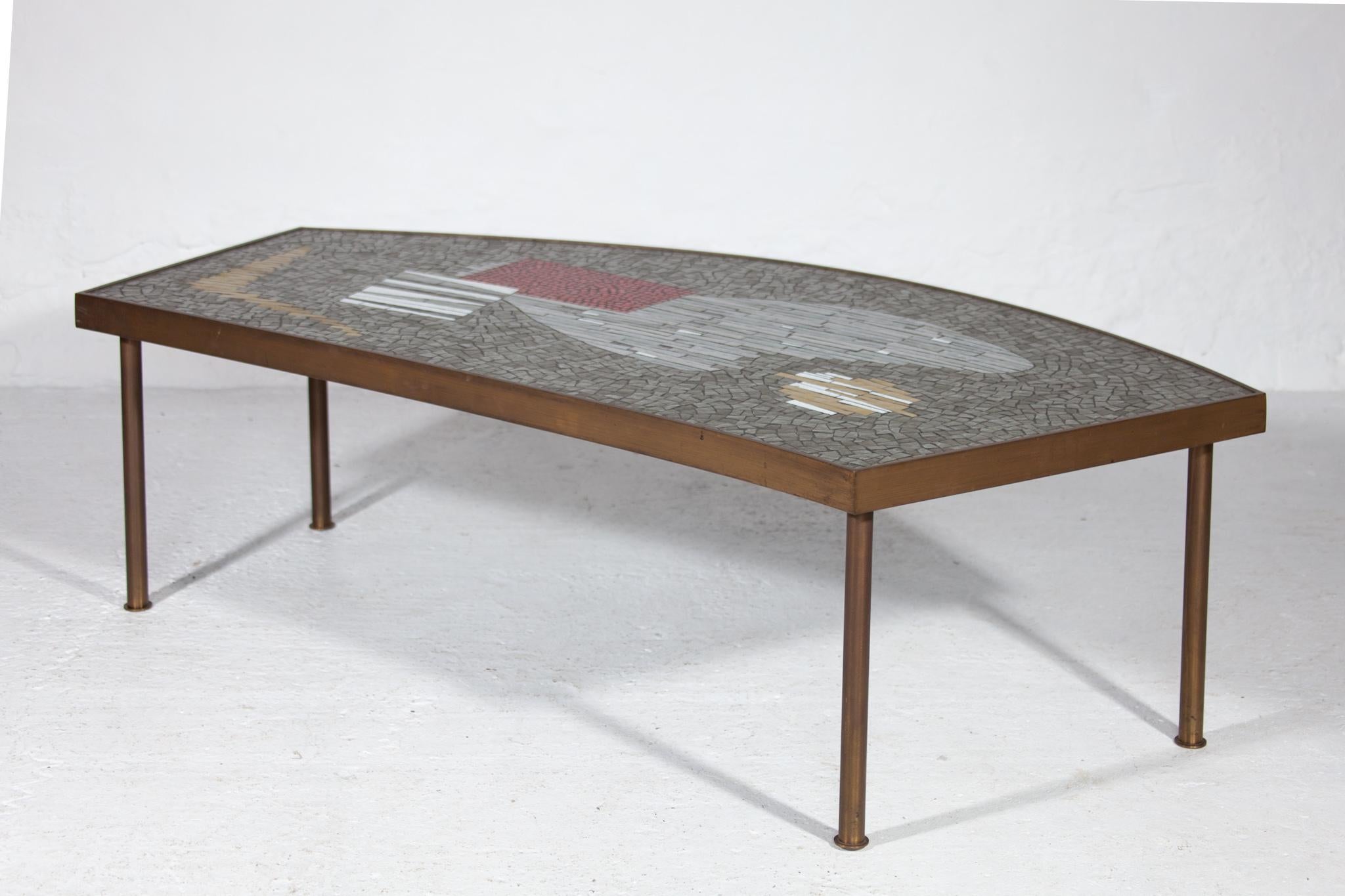 Mid-Century Modern Mosaic Coffee Table by Berthold Müller Oerlinghausen for Mosaikwerkstätten, 1950s