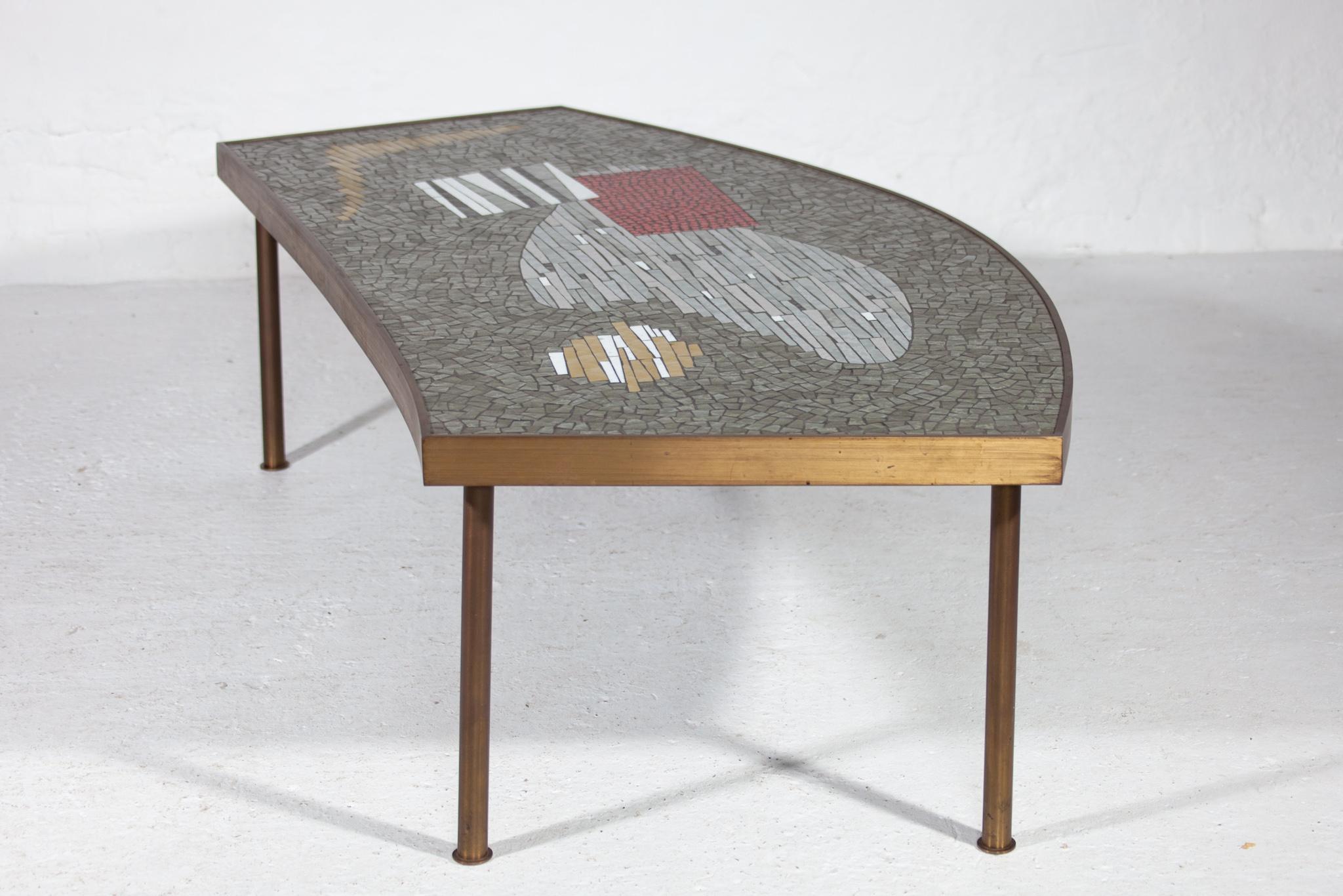 German Mosaic Coffee Table by Berthold Müller Oerlinghausen for Mosaikwerkstätten, 1950s