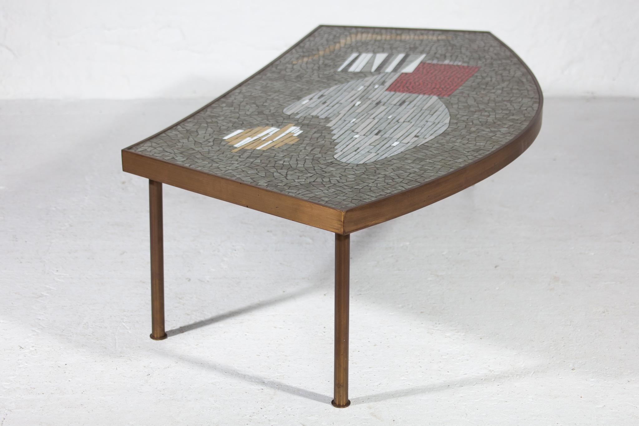 Mosaic Coffee Table by Berthold Müller Oerlinghausen for Mosaikwerkstätten, 1950s In Good Condition In Antwerp, BE