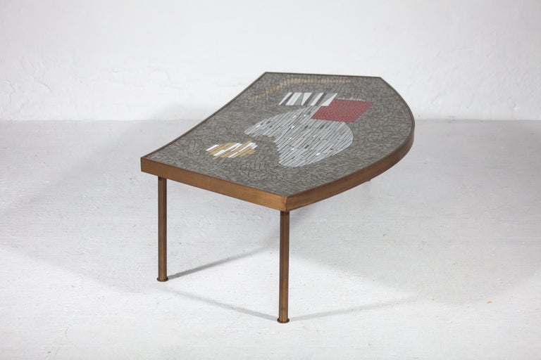 Mid-20th Century Mosaic Coffee Table by Berthold Müller Oerlinghausen for Mosaikwerkstätten,1950s For Sale