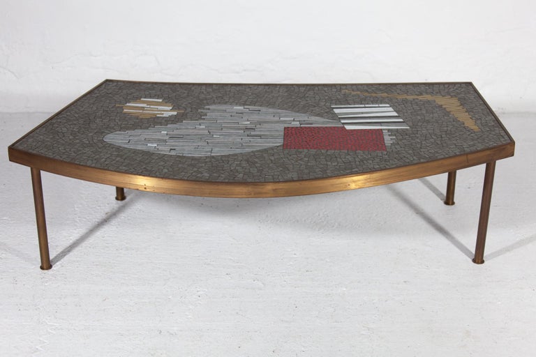 Mosaic Coffee Table by Berthold Müller Oerlinghausen for Mosaikwerkstätten,1950s For Sale 1