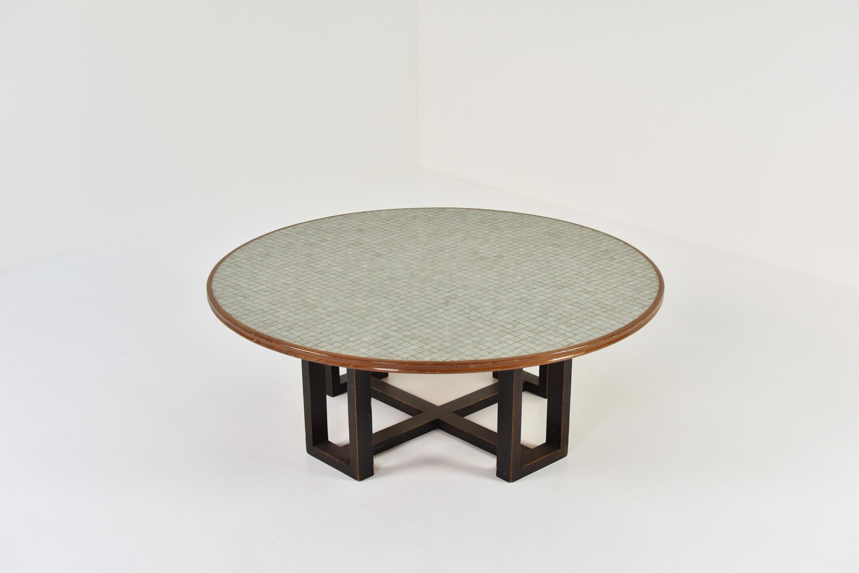 Mid-Century Modern Mosaic Coffee Table from Belgium, 1950s