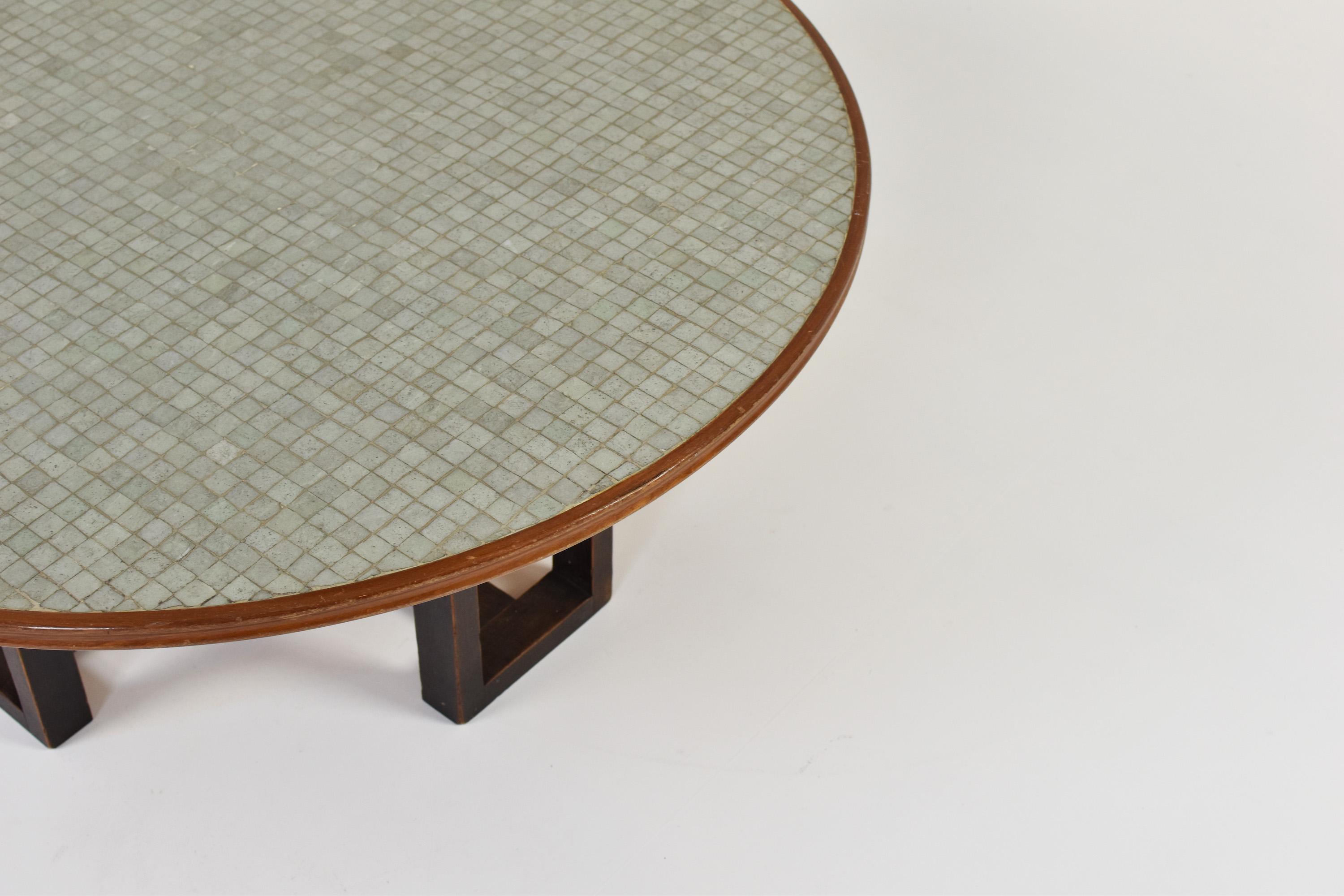 Mosaic Coffee Table from Belgium, 1950s In Good Condition In Antwerp, BE