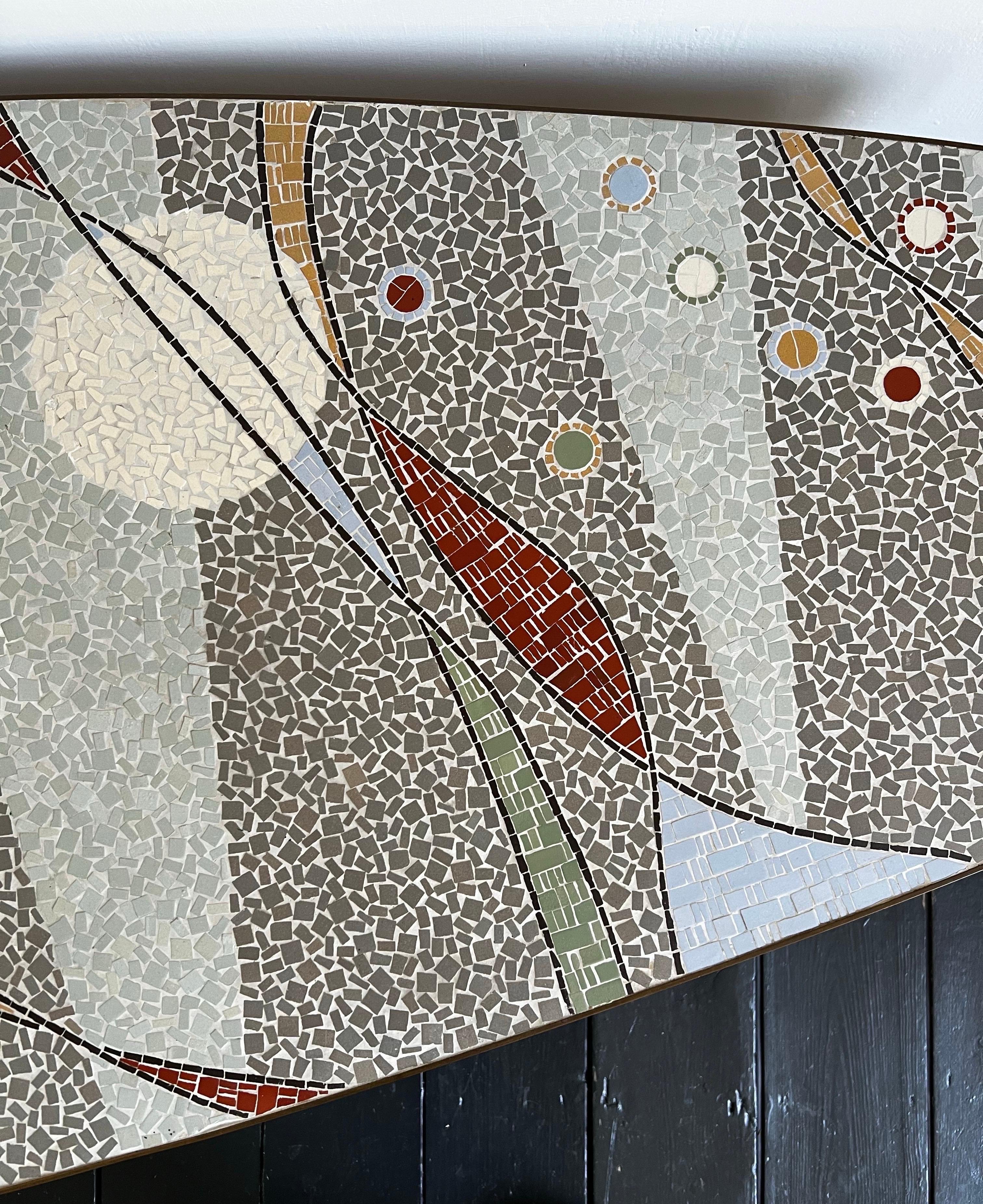 Pierre Table basse en mosaïque aux tons pastel et gris en vente