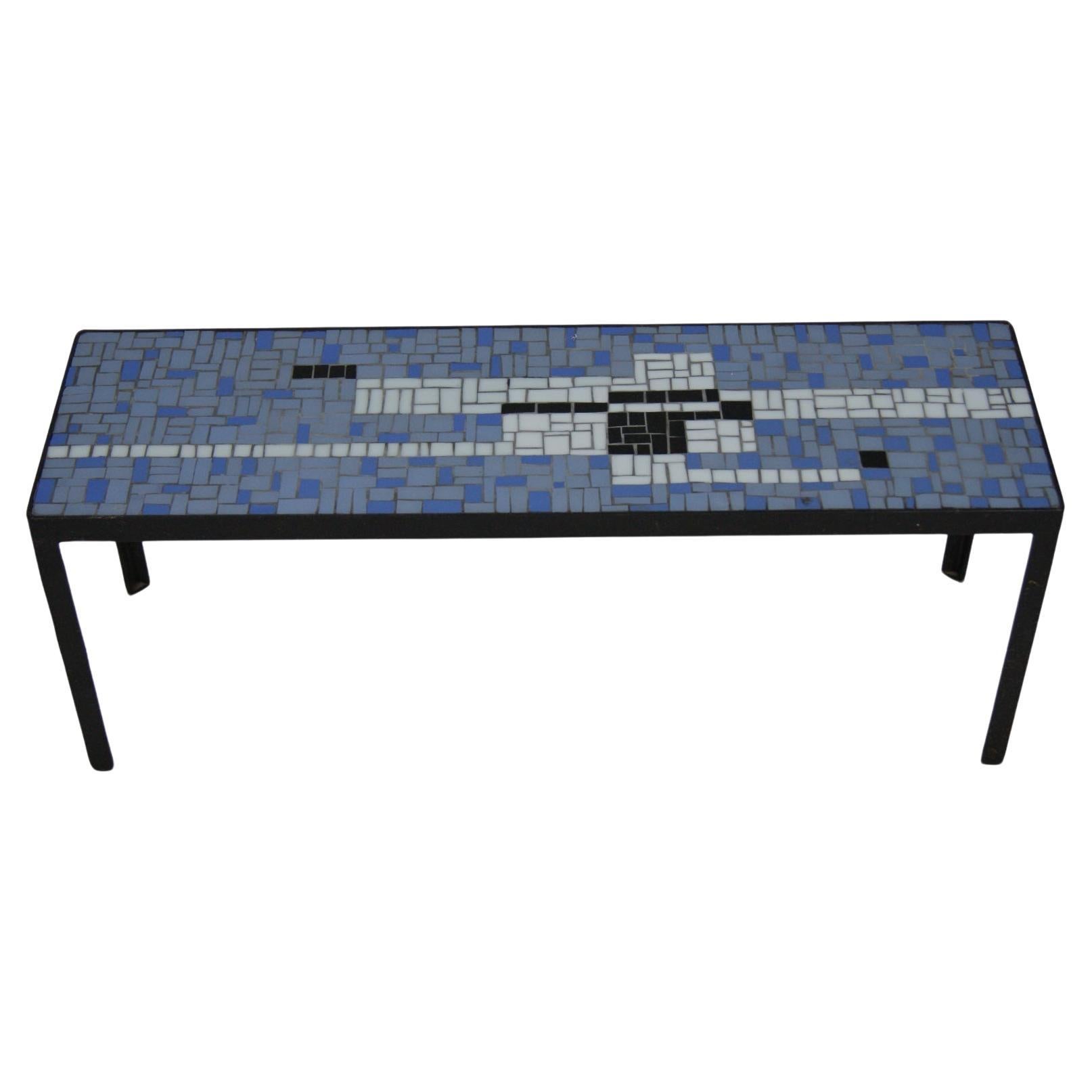 Mosaic Coffee Table with abstract print, 1960s