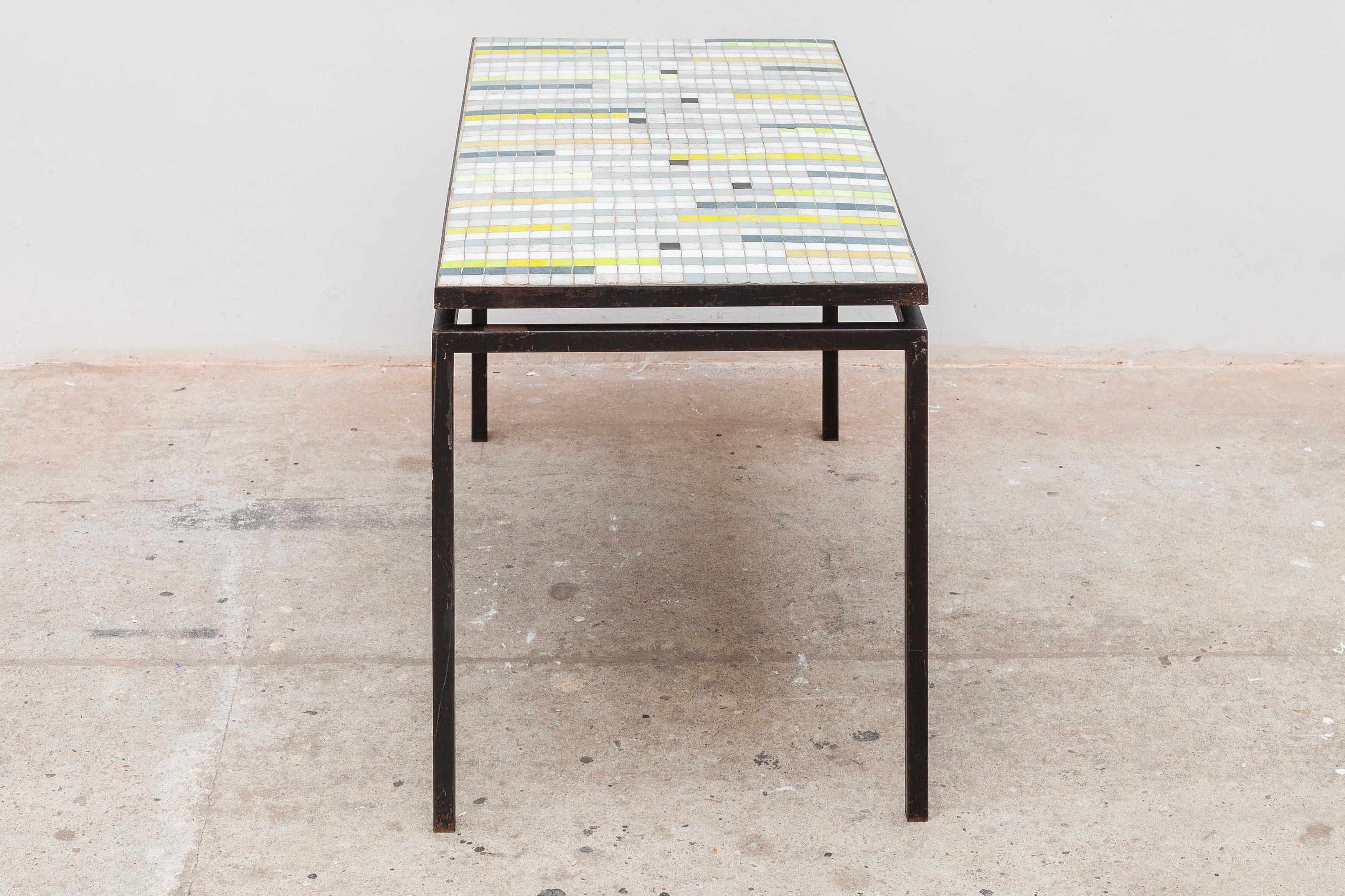 Mid-Century Modern Mosaic Coffee Table with Floating Top, 1950s For Sale