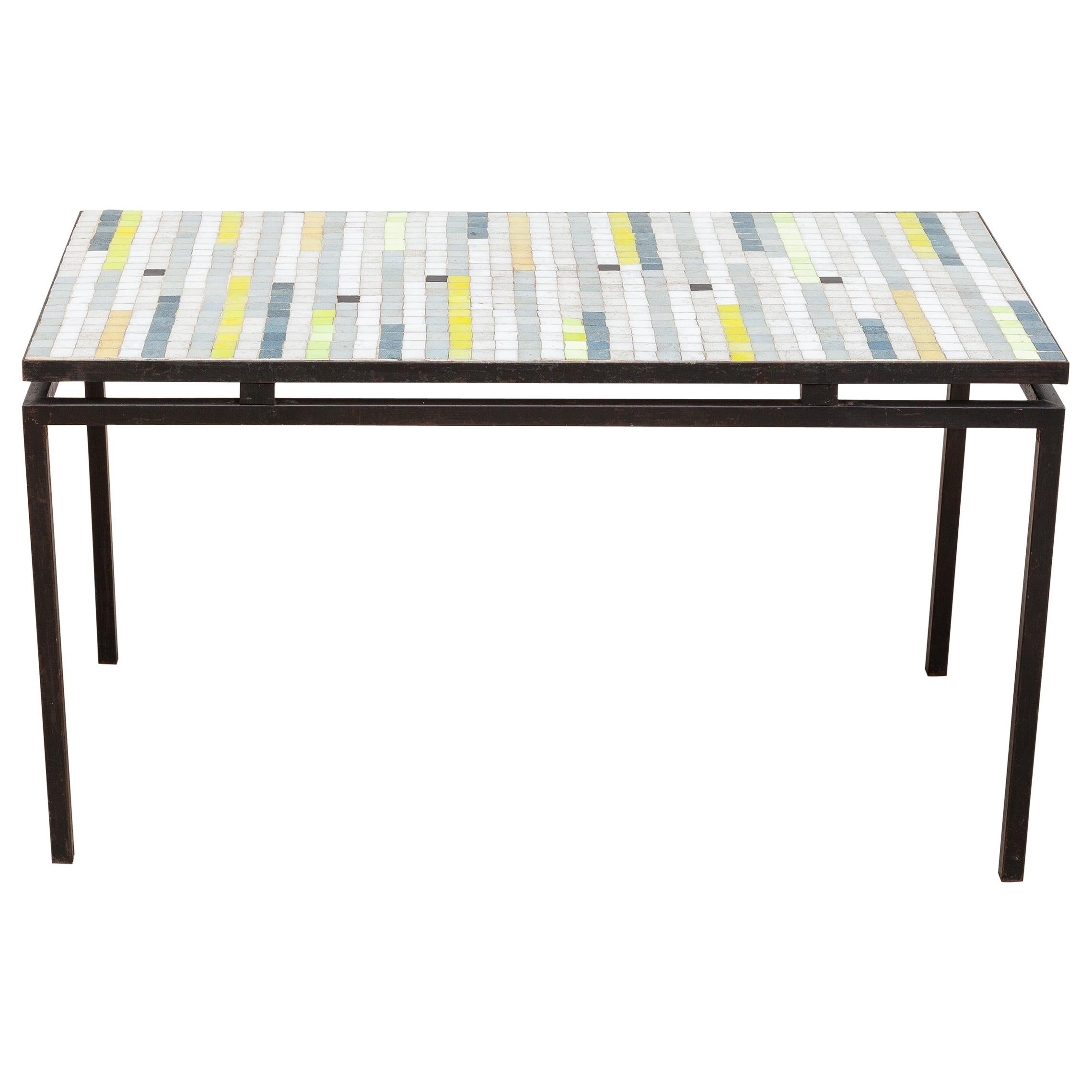 Mosaic Coffee Table with Floating Top, 1950s For Sale