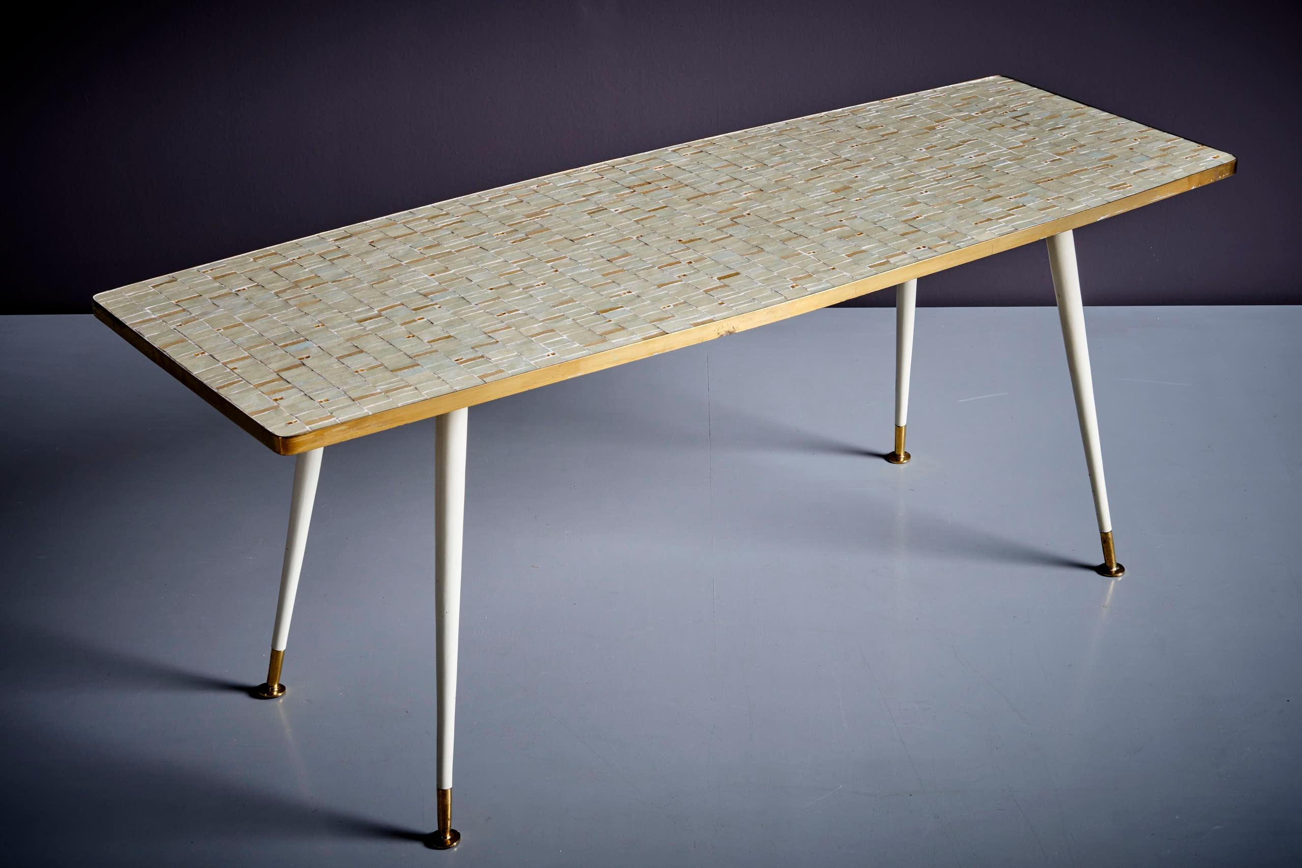 Mid-Century Modern Mosaic Coffee Table with glamorous Gustav Klimt Aesthetic Germany - 1950s For Sale