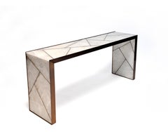 Mosaic Console in Selenite and Bronze By Newell Design Studio