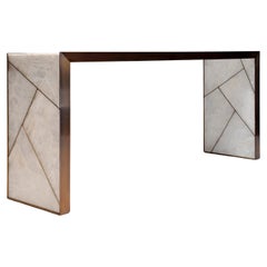 Mosaic Console in Selenite and Bronze By Newell Design Studio