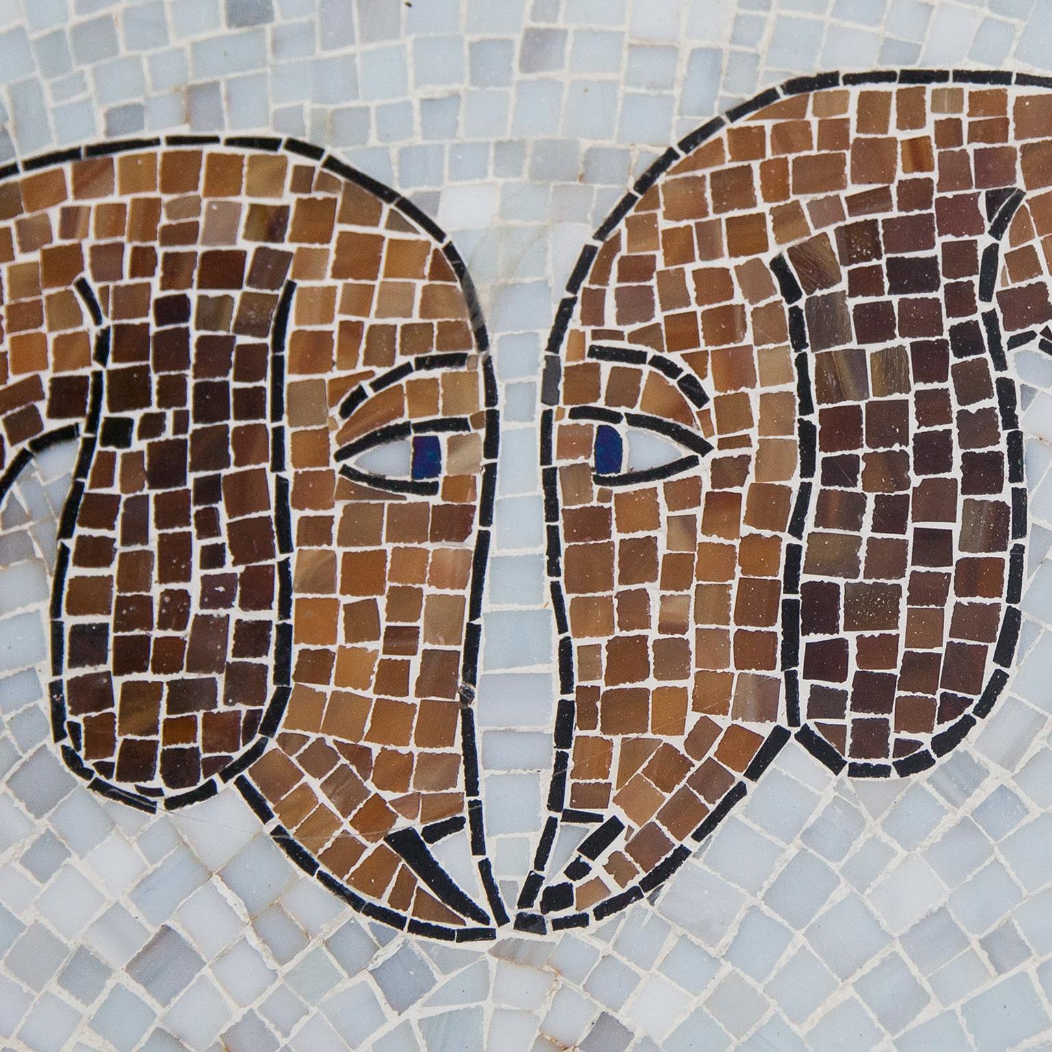 Mosaik Dachshund-Tisch Italien 1950er Jahre (Mitte des 20. Jahrhunderts) im Angebot