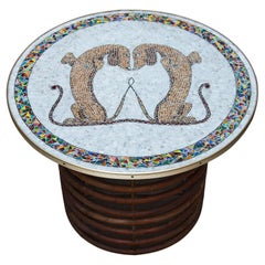 Mosaic Dachshund Table Italy 1950s