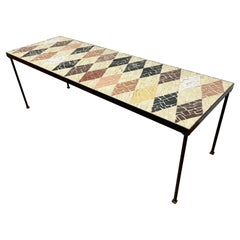 Mosaic Diamond Pattern Tile Coffee Table, Circa 1950s