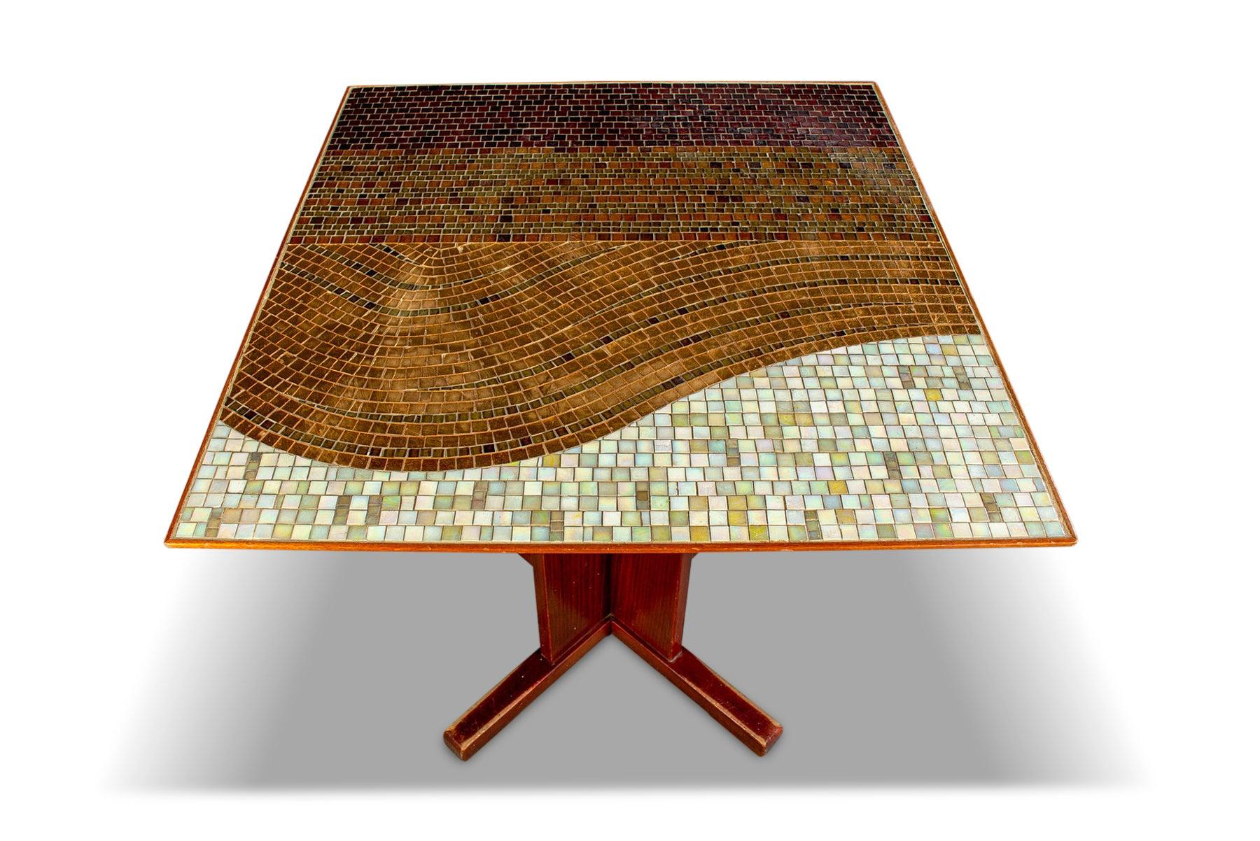 Origin: Denmark
Designer: Bjørn Wiinblad
Manufacturer: Unknown
Era: 1960s
Materials: Beech, Mosaic Tile
Measurements: 31