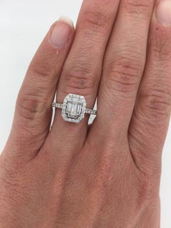 Mosaic Emerald Shaped Diamond Ring