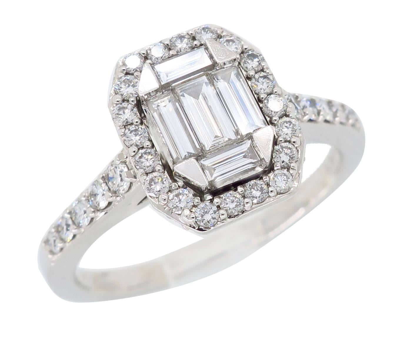 emerald shape diamond ring