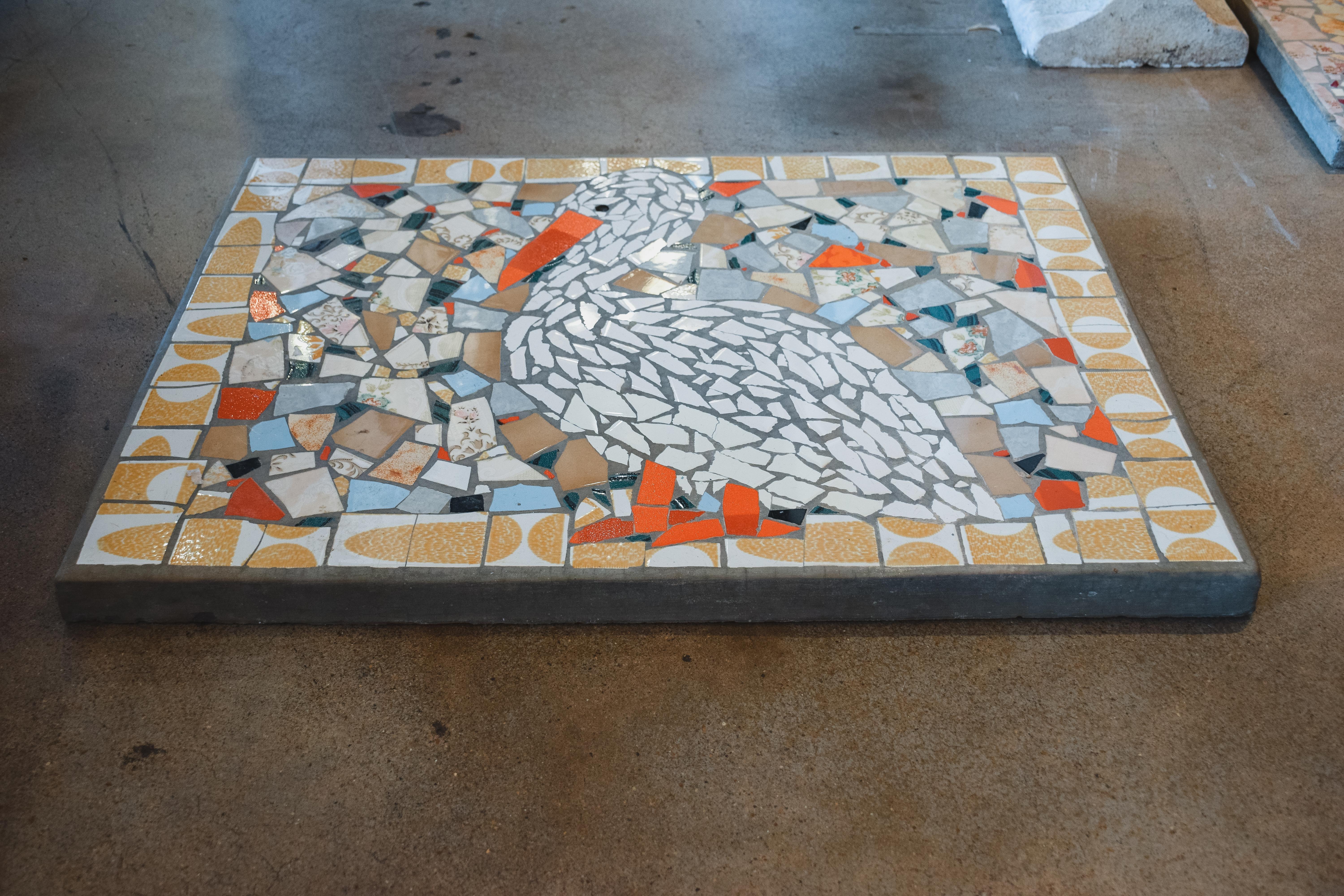 Mosaic Garden Panel by Emile Taugourdeau In Good Condition For Sale In Houston, TX