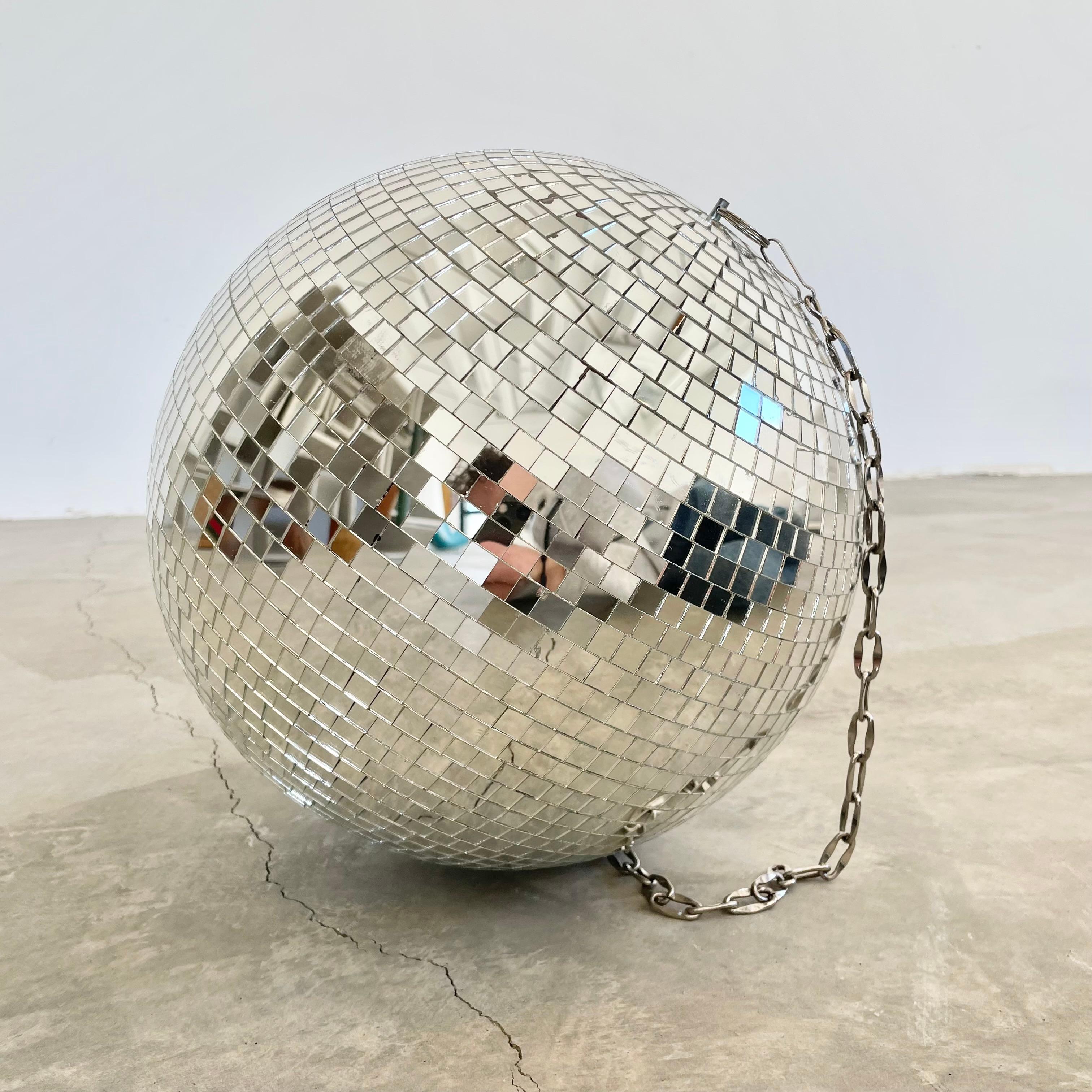 Metal Mosaic Glass Disco Ball, 1970s USA