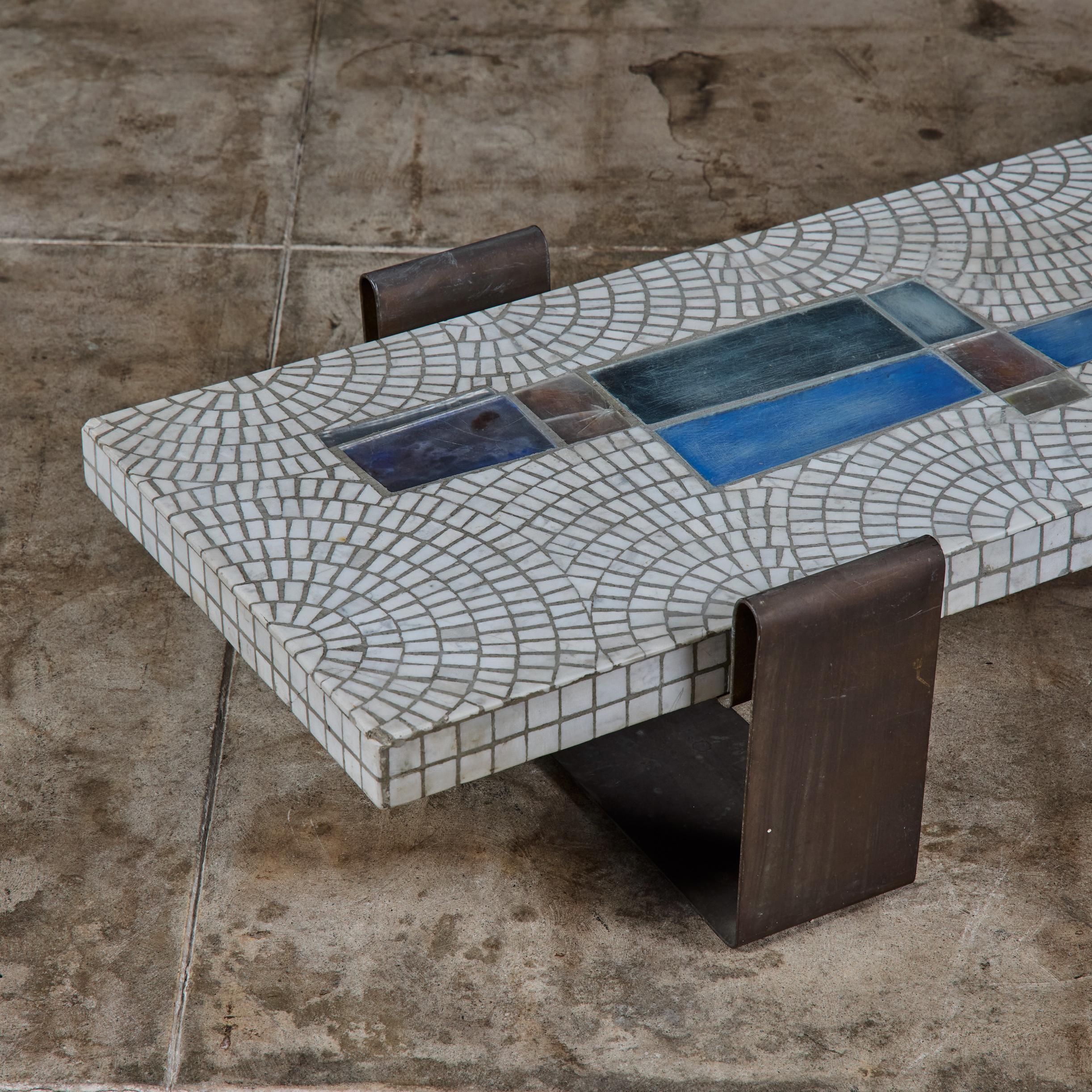 Mesa de centro de mosaico de azulejos de vidrio Mosaico en venta