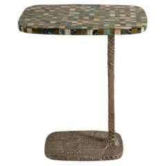Table d'appoint « Mosaic Green » en laiton et pierres semi-précieuses, Viya par Vikram Goyal