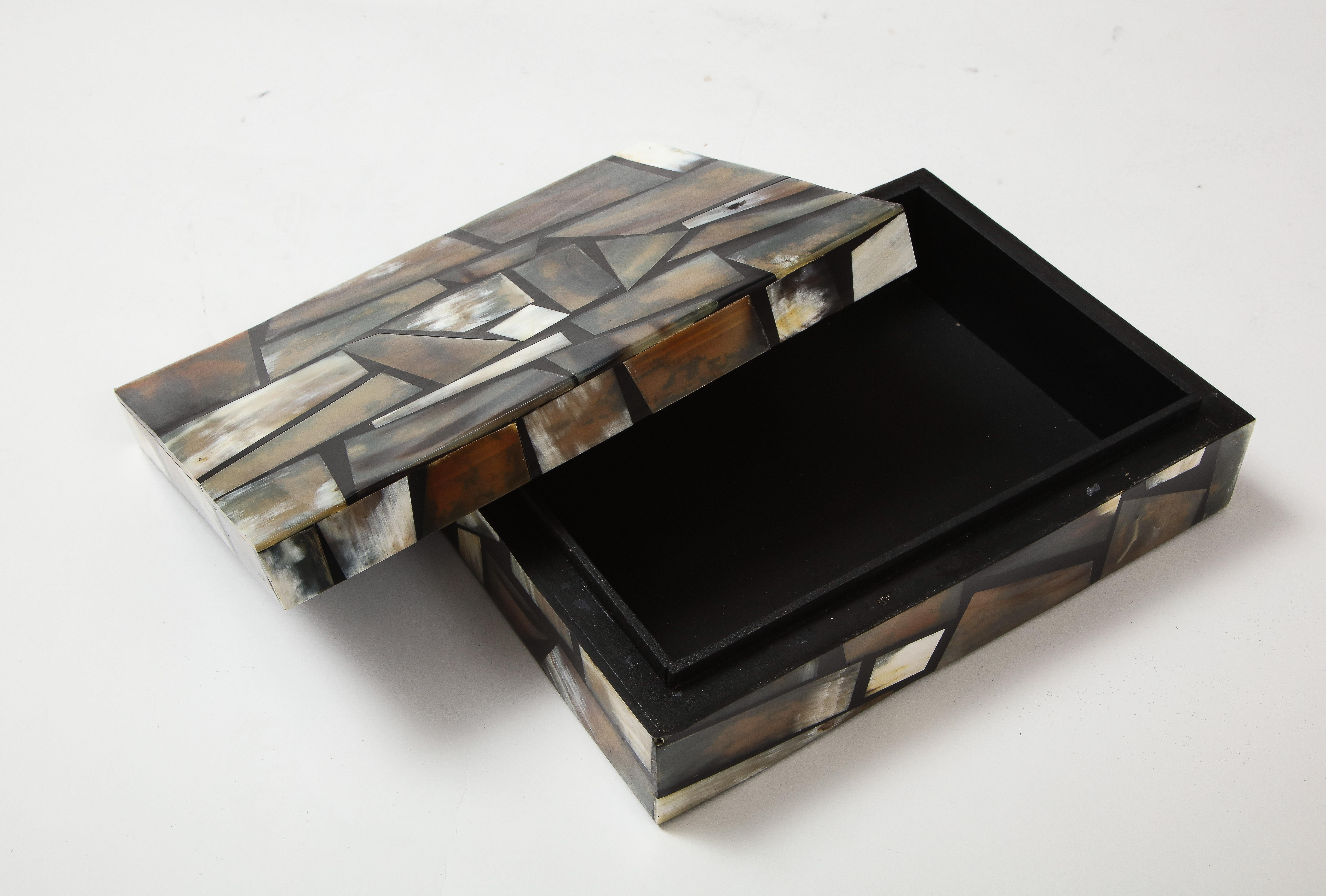 Hand-Crafted Mosaic Horn Inlay Box